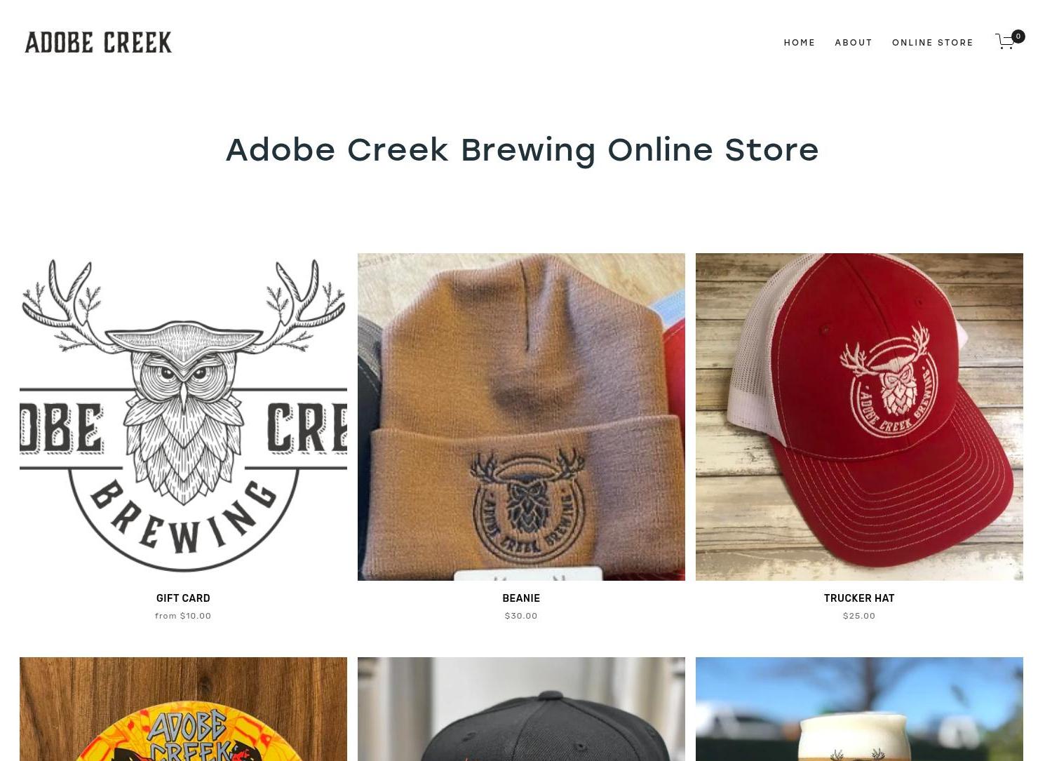 Adobe Creek Brewing Menu