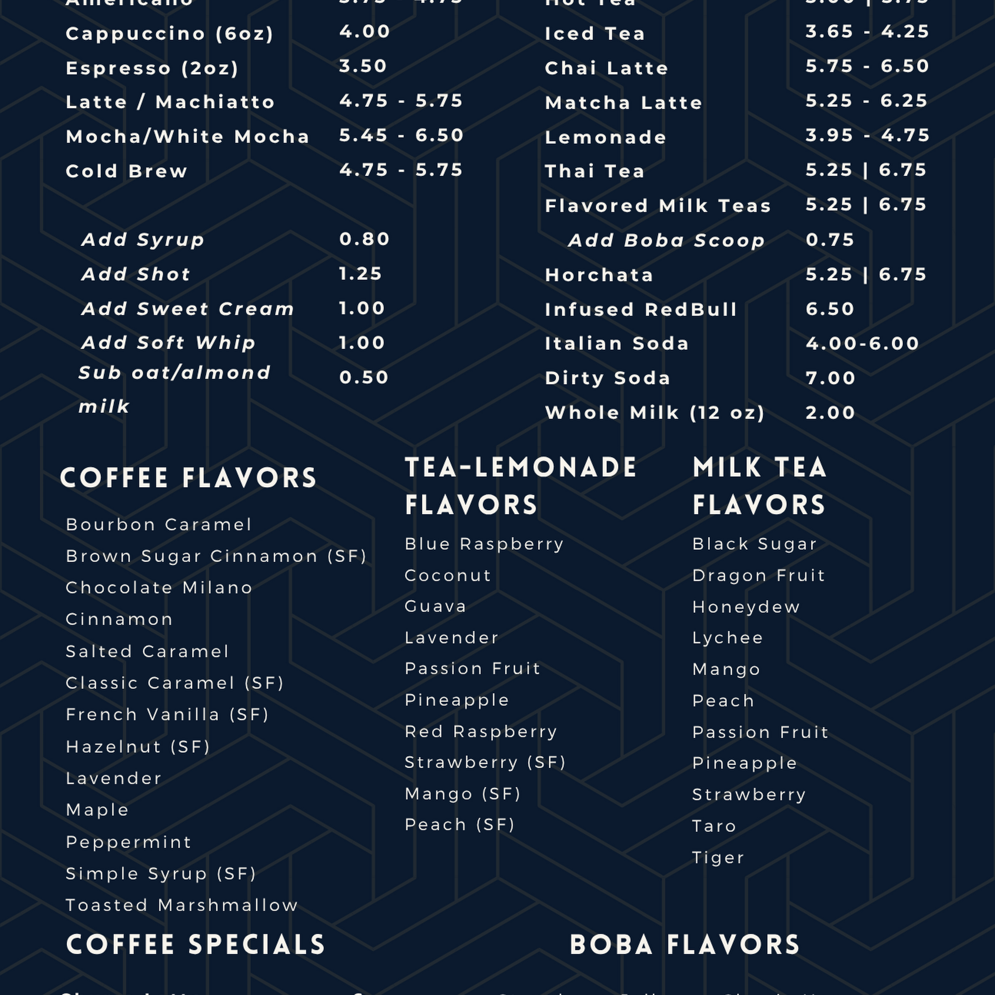 Waffle Bros Menu
