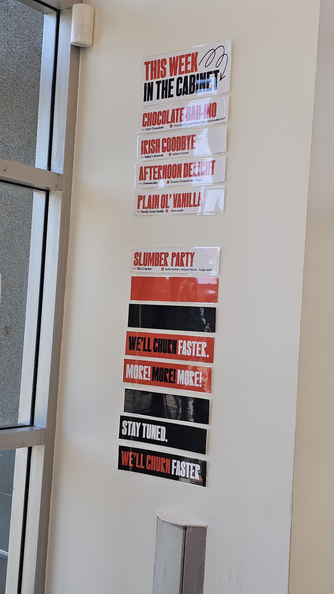 Bad Walter's Bootleg Ice Cream Menu