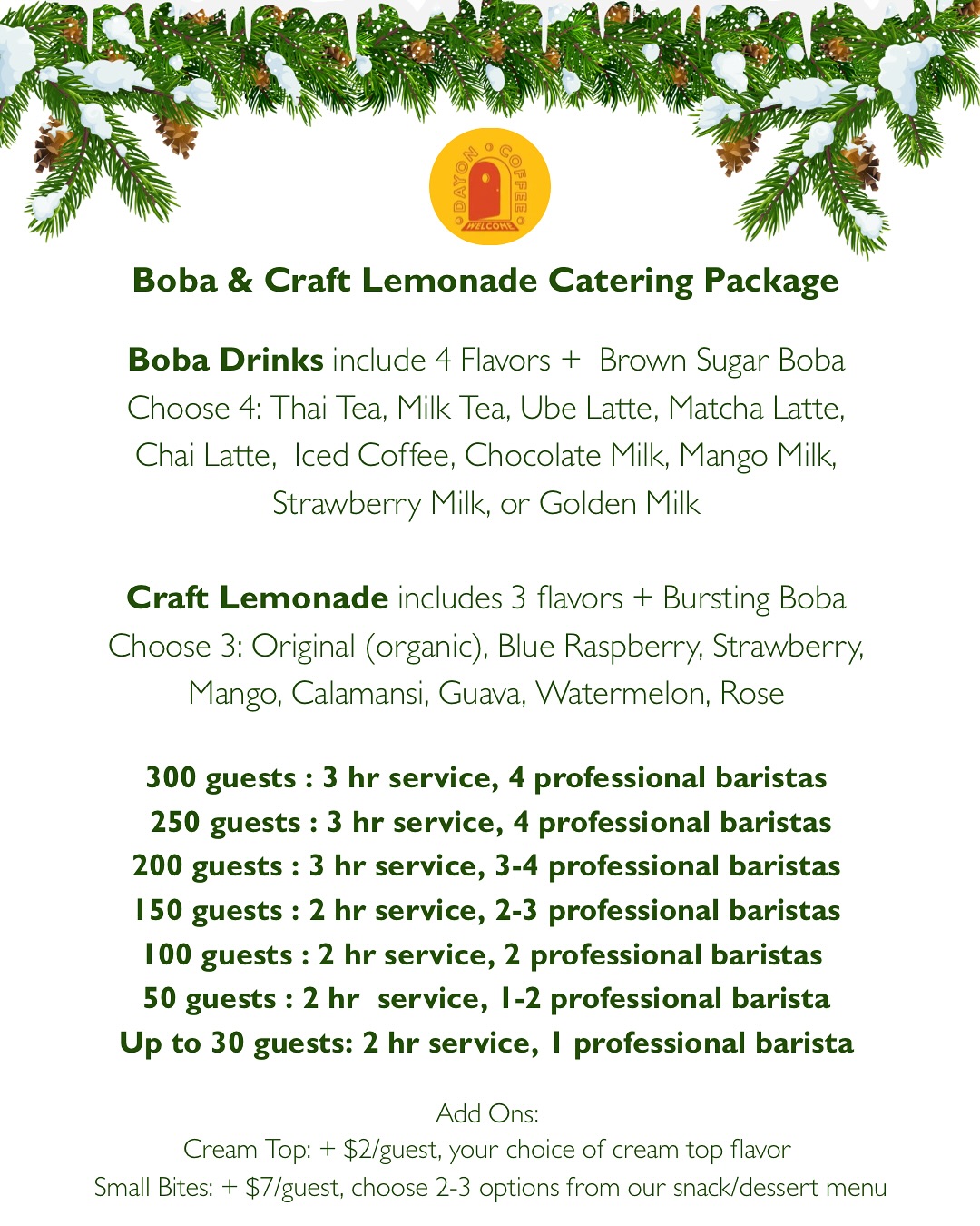 Dayon Coffee Co Menu