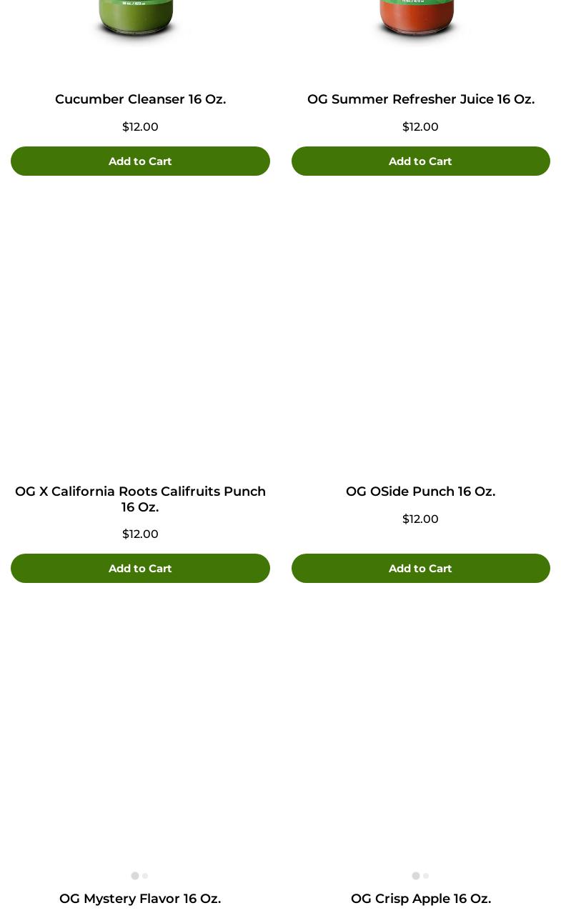 OG Juice Co. Oceanside Menu