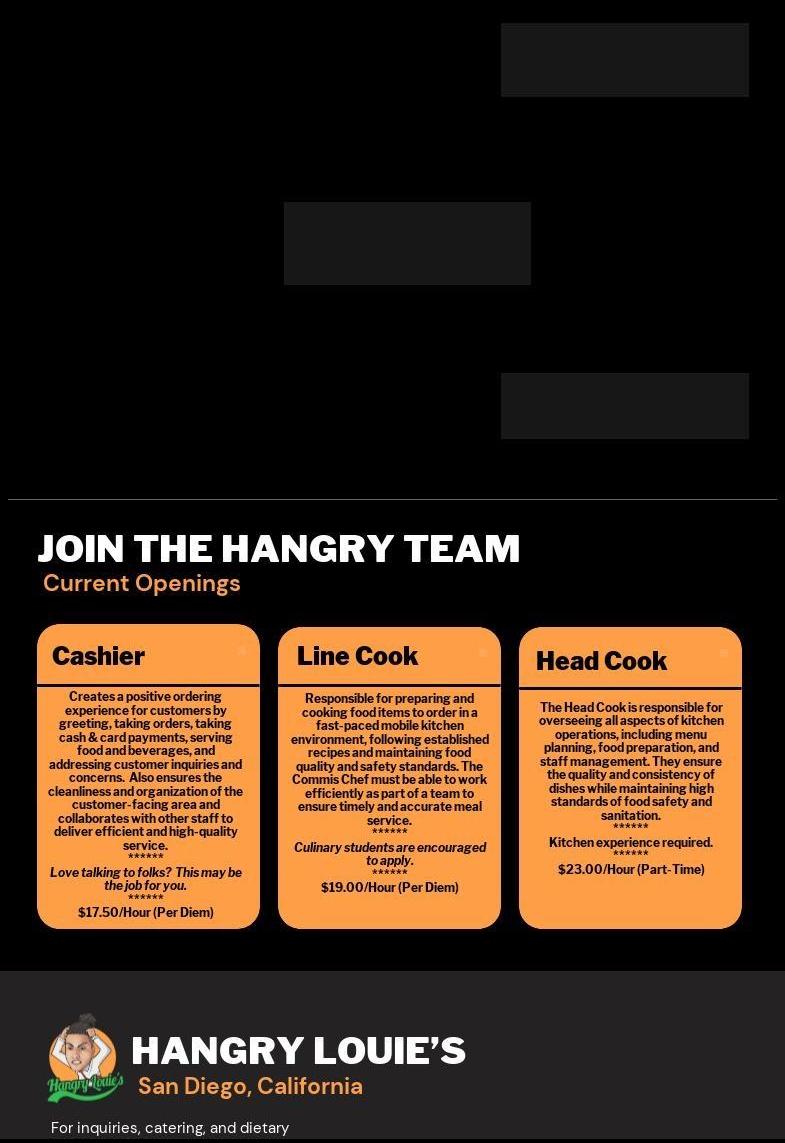 Hangry Louies Menu