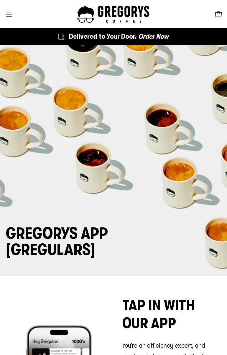 Gregorys Coffee Menu