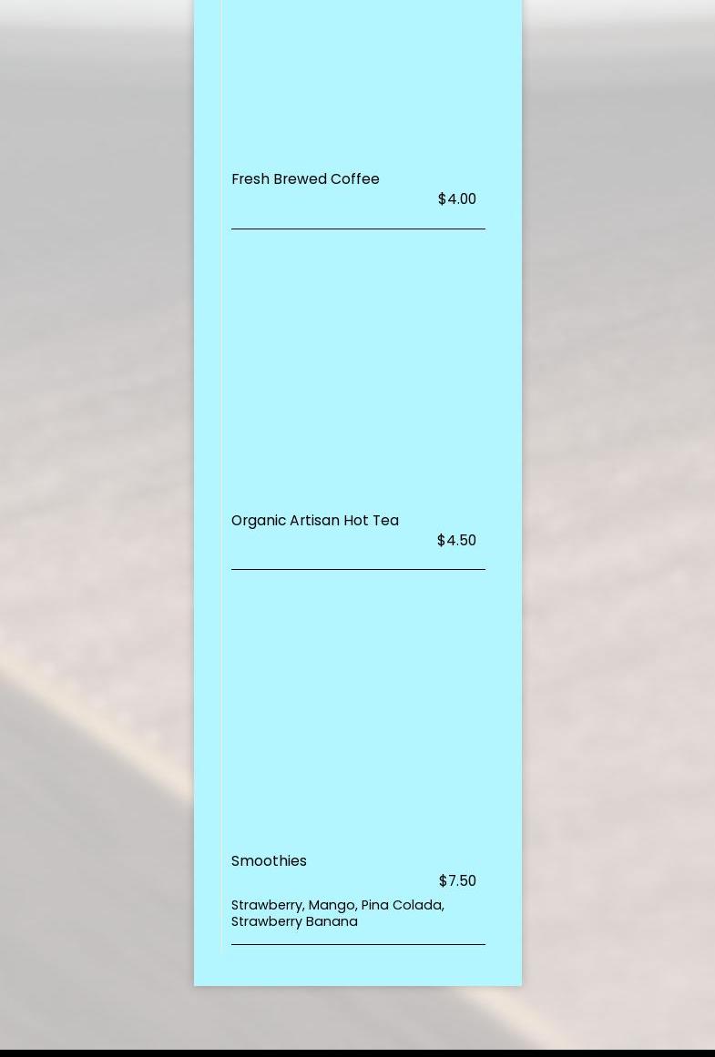 Scramblers Cafe Menu