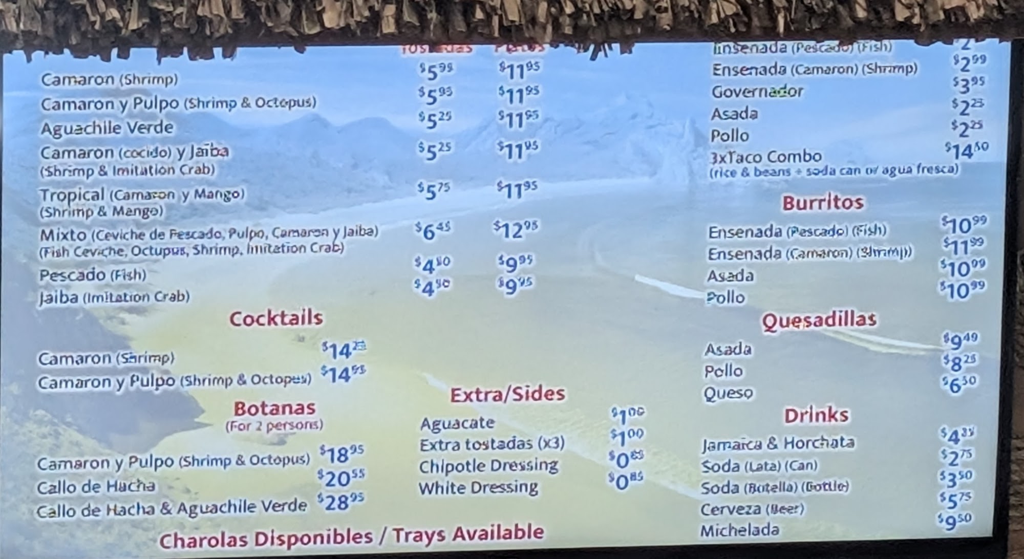 La Baja Cevicheria Menu