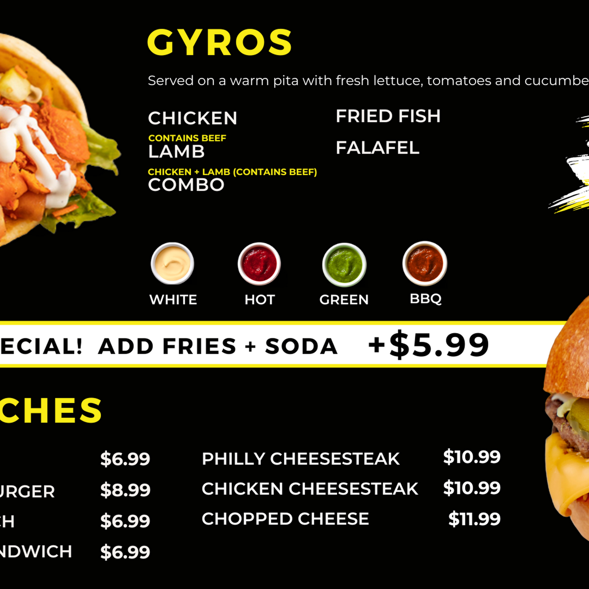 Naz's Halal Food - Orange Menu