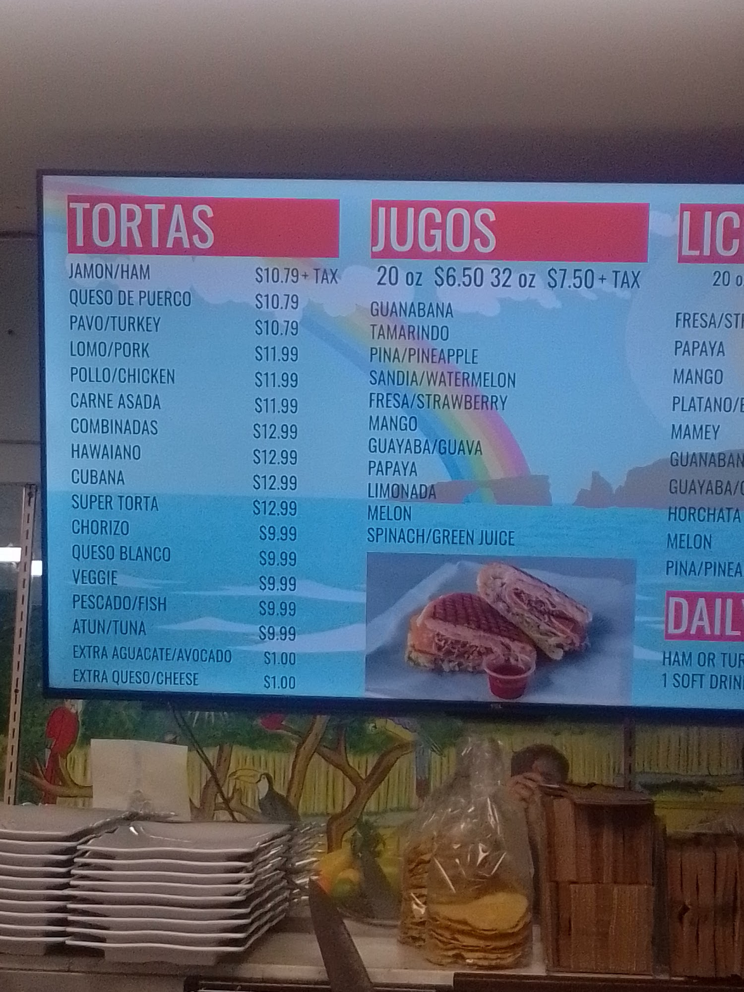 Arco Iris Juice Bar & Restaurant Menu
