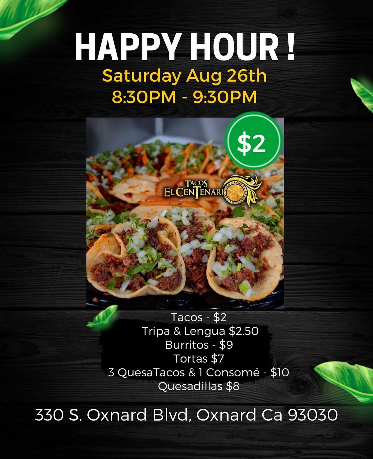 Cockteles Amy (Taco Truck) Menu