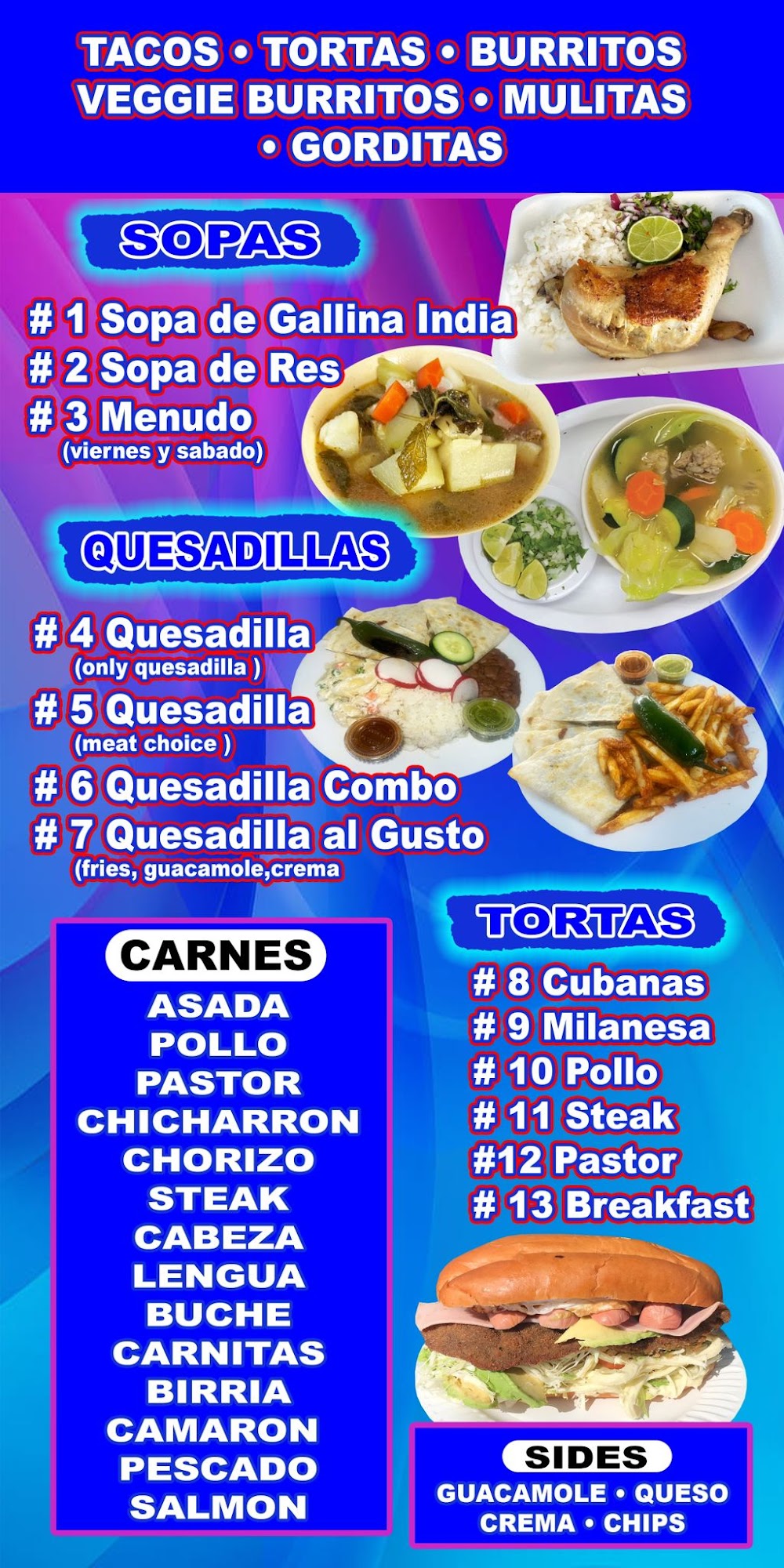 Glenda’s Catering Menu