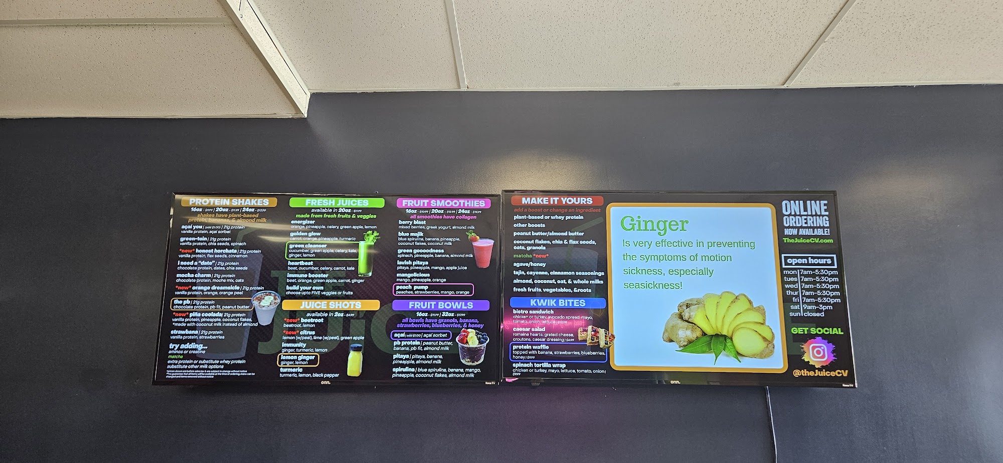 The Juice Menu