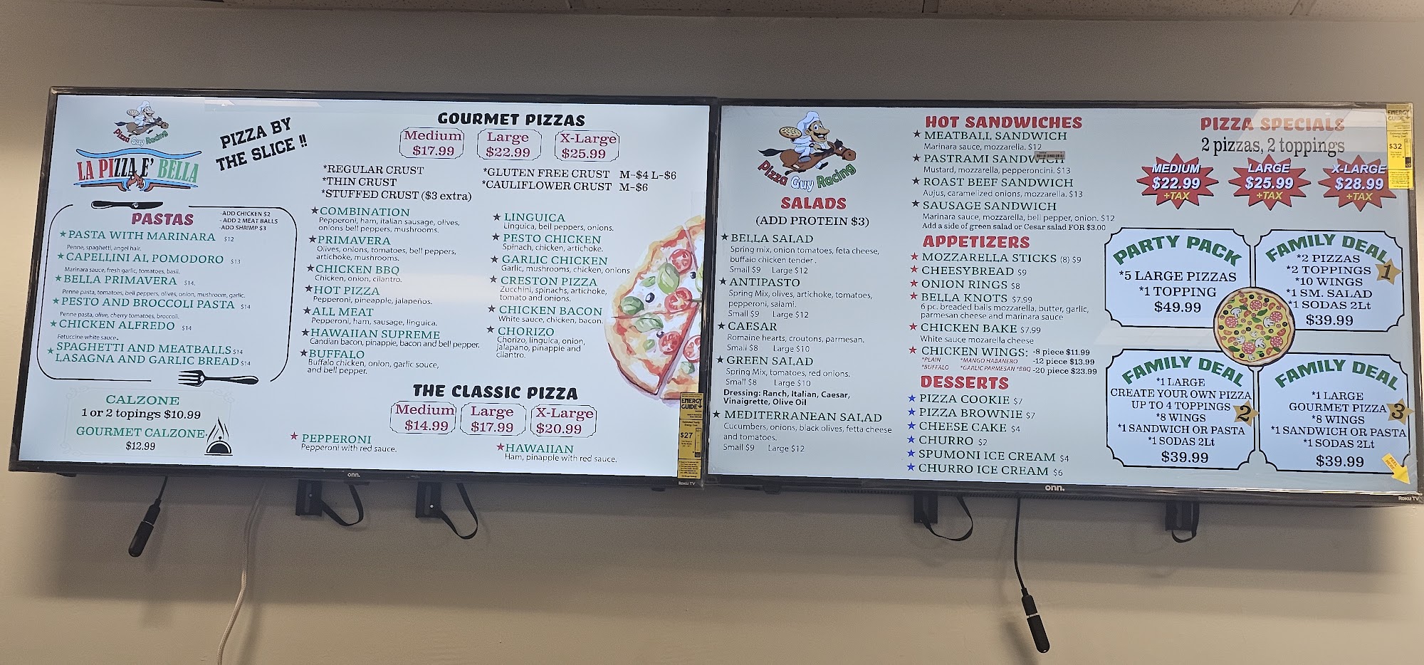 La Pizza E'Bella Menu