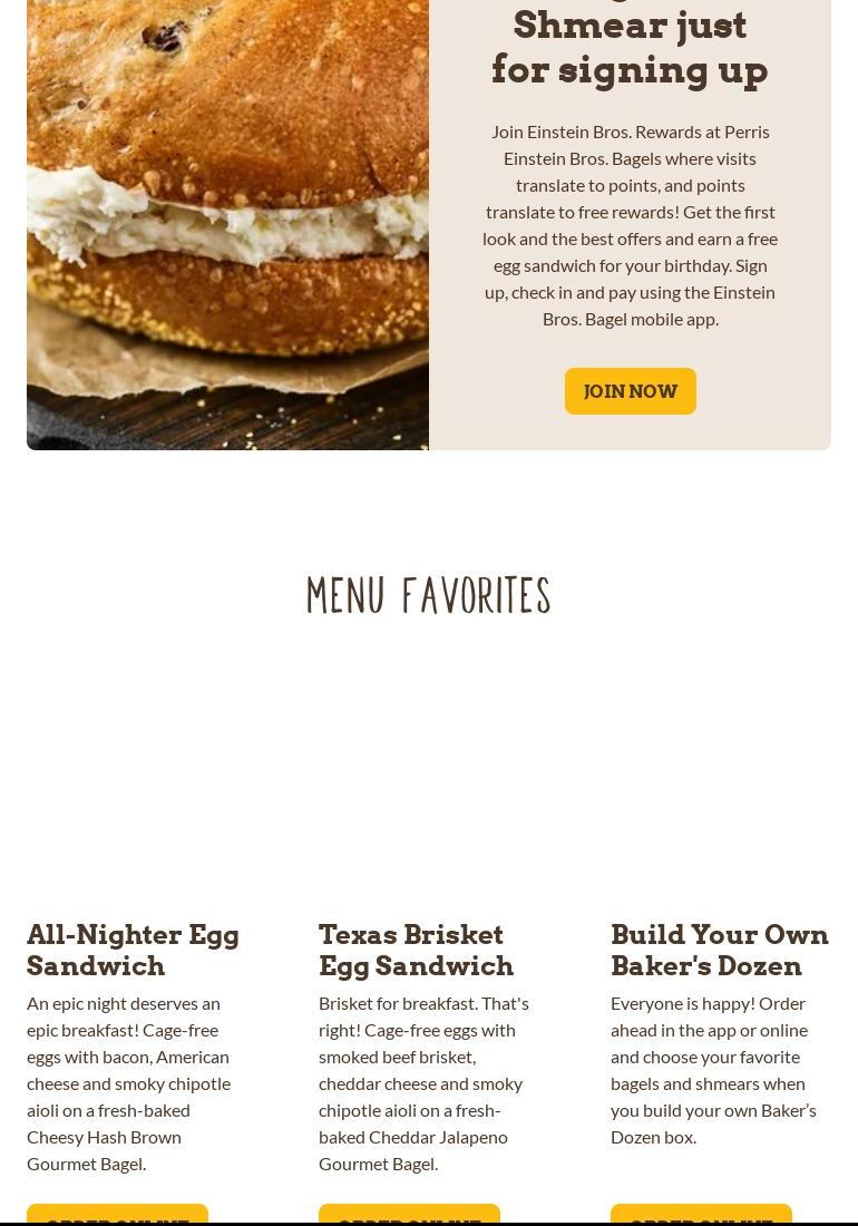 Einstein Bros. Bagels Menu