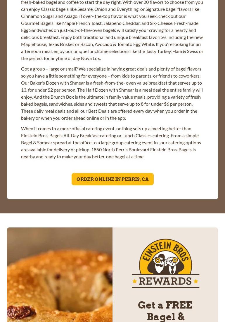 Einstein Bros. Bagels Menu