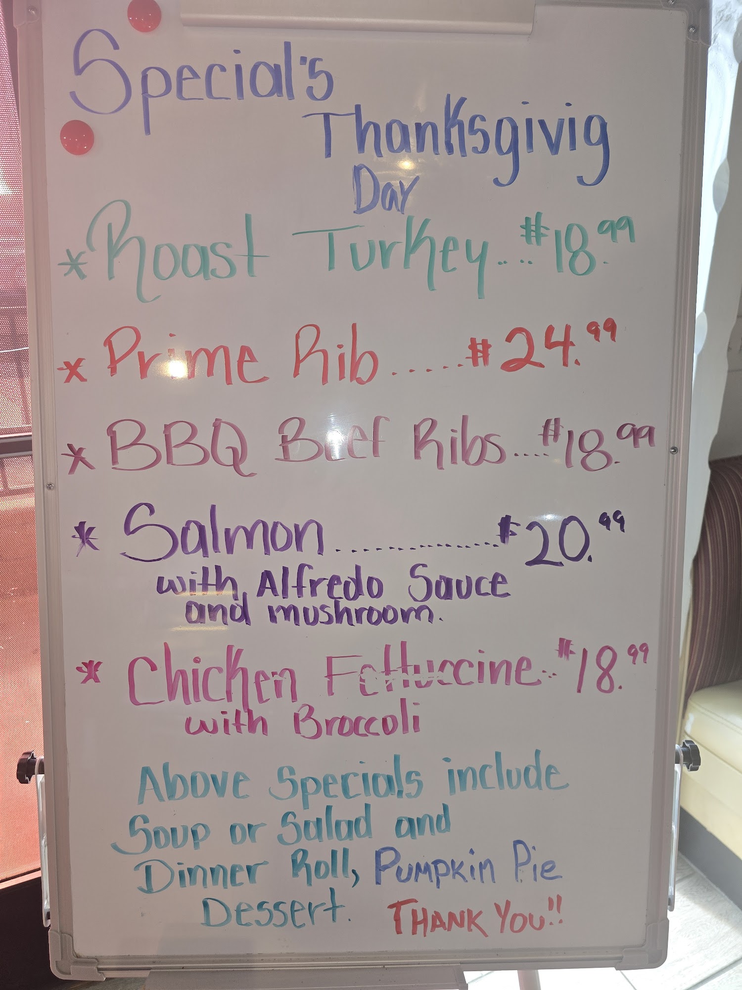 Giselle’s Cafe Menu