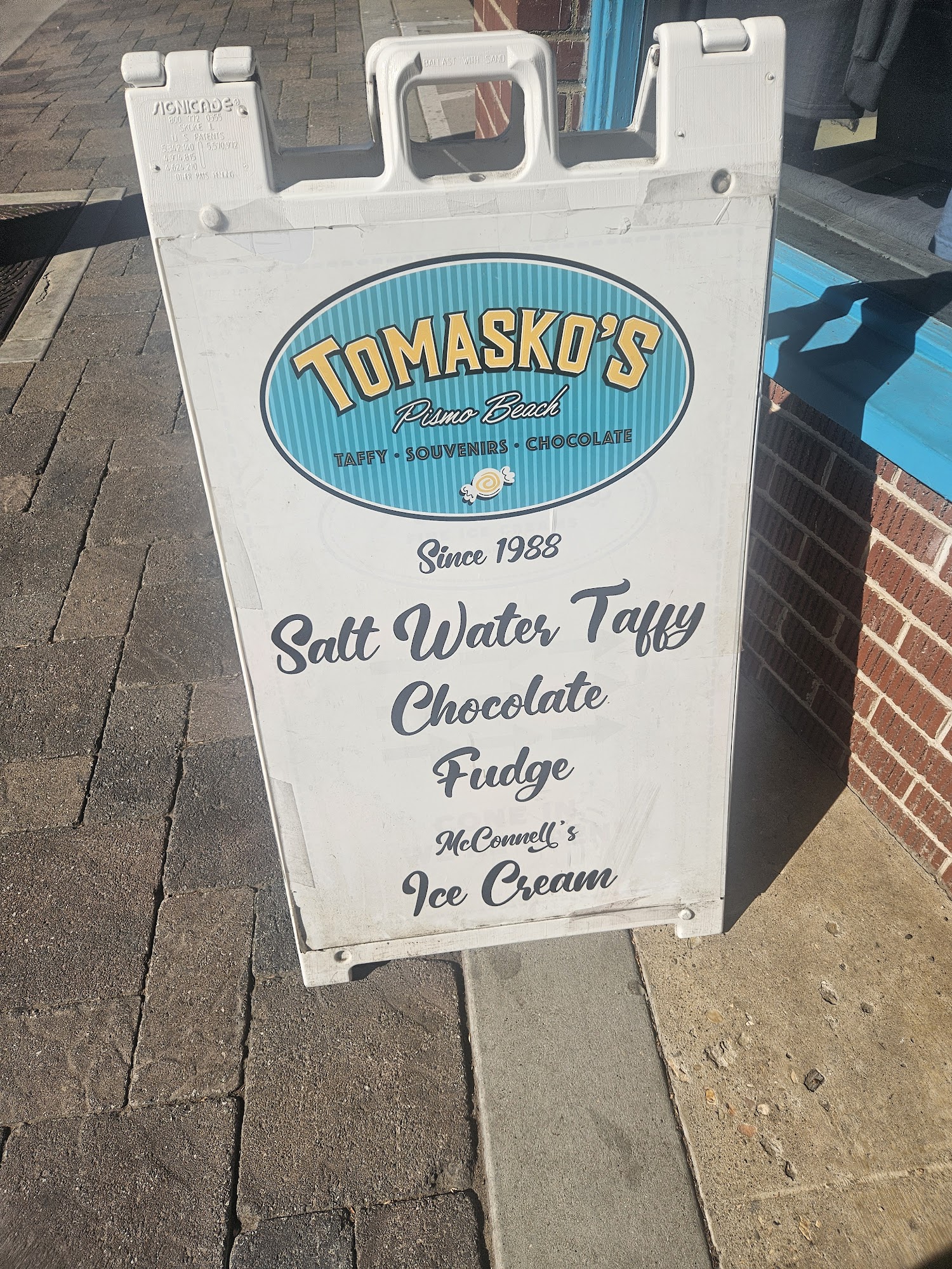 Tomasko's Salt Water Taffy Menu