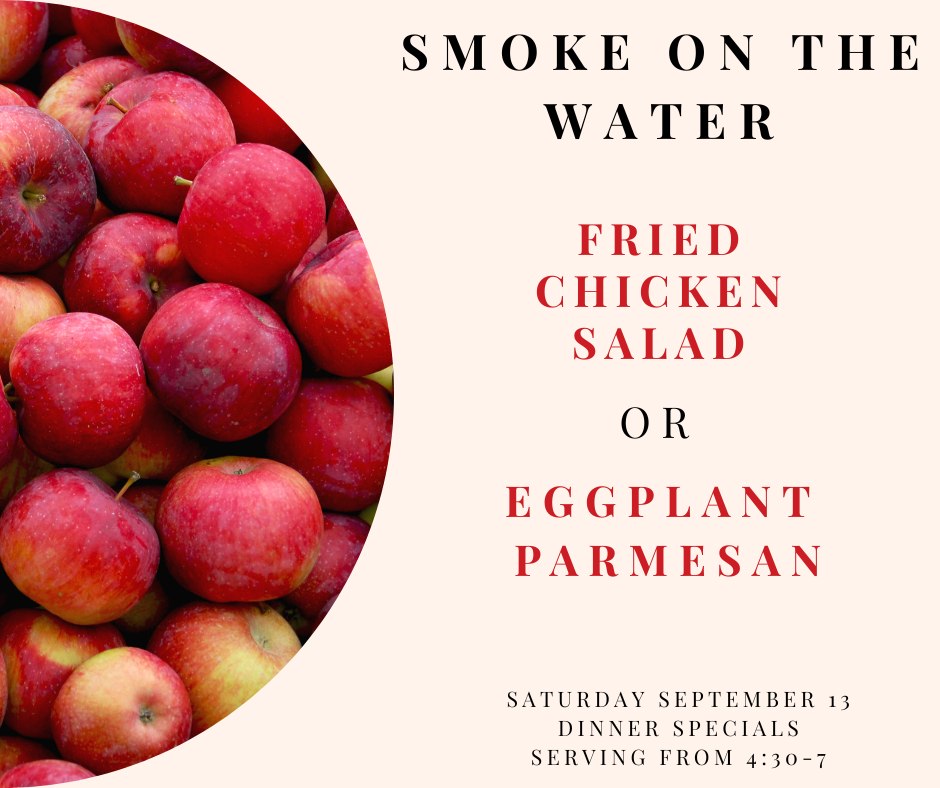 Smoke on the Water Menu