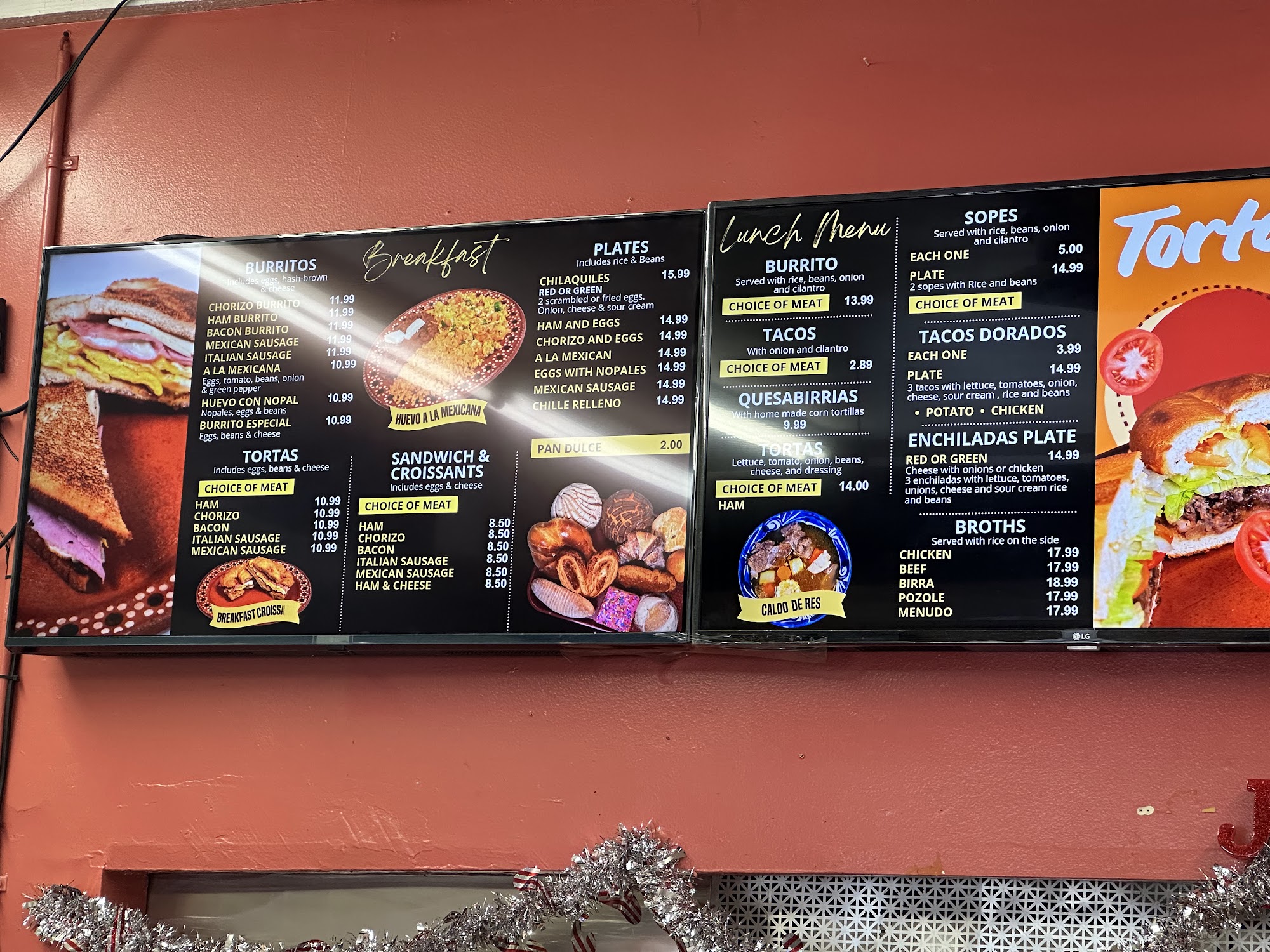 Panadería y Cocina Menu