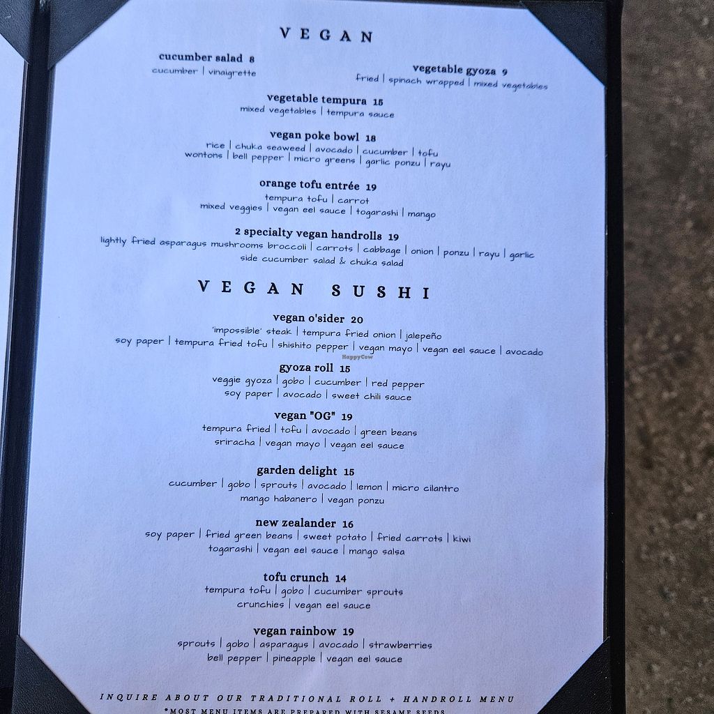 Harney Poway Menu
