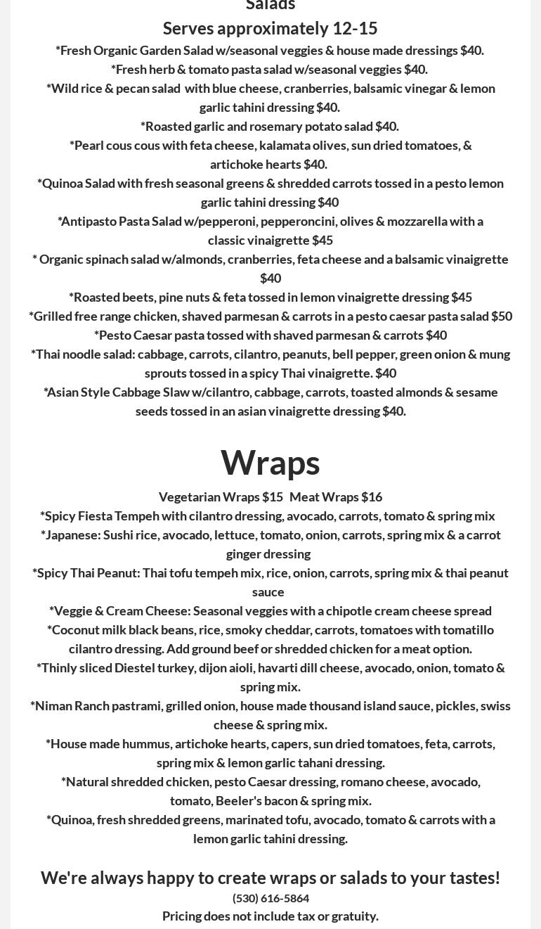 Pangaea Menu