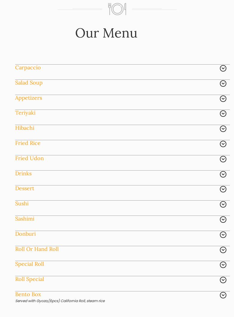 Sake Sushi AYCE Menu