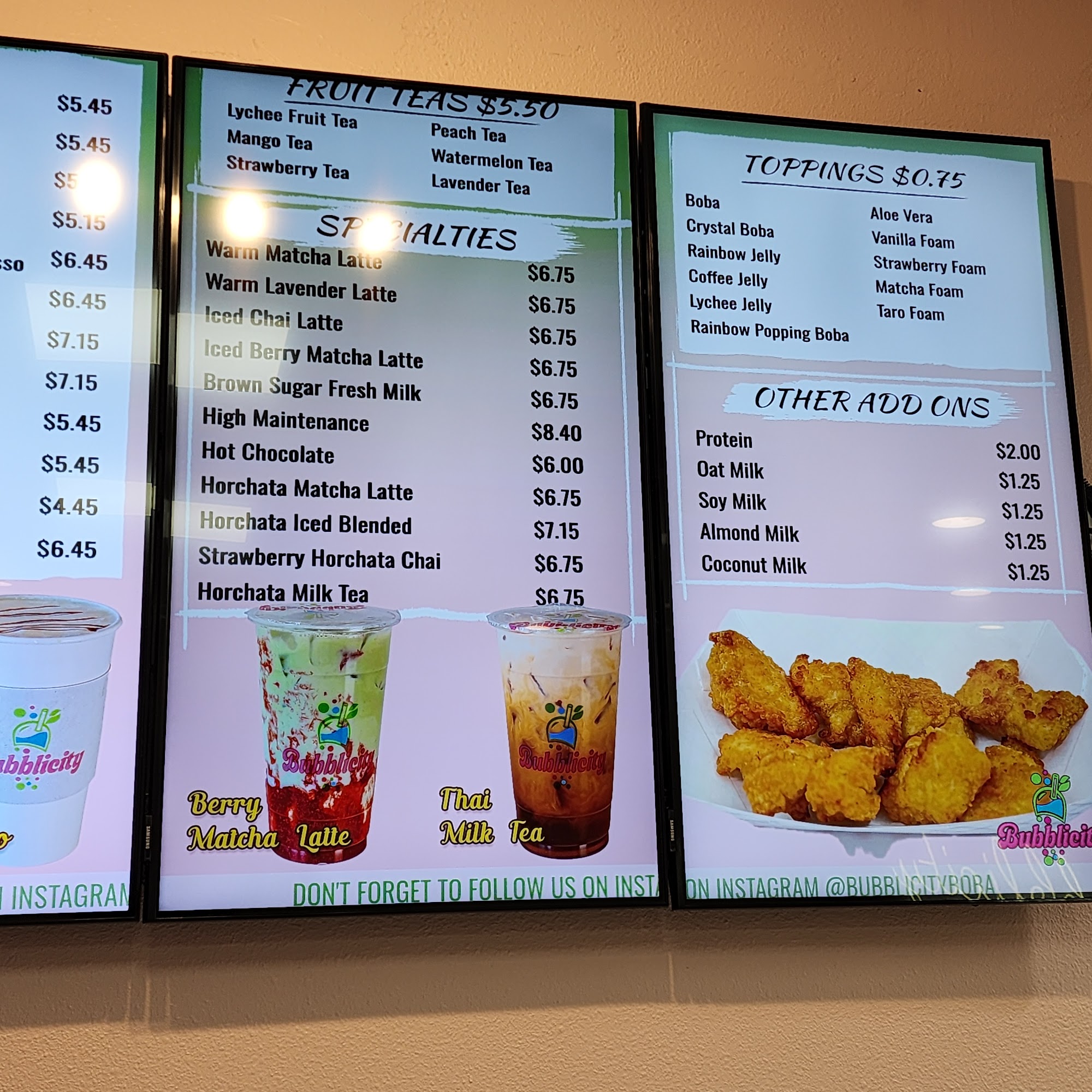 Bubblicity Boba Menu