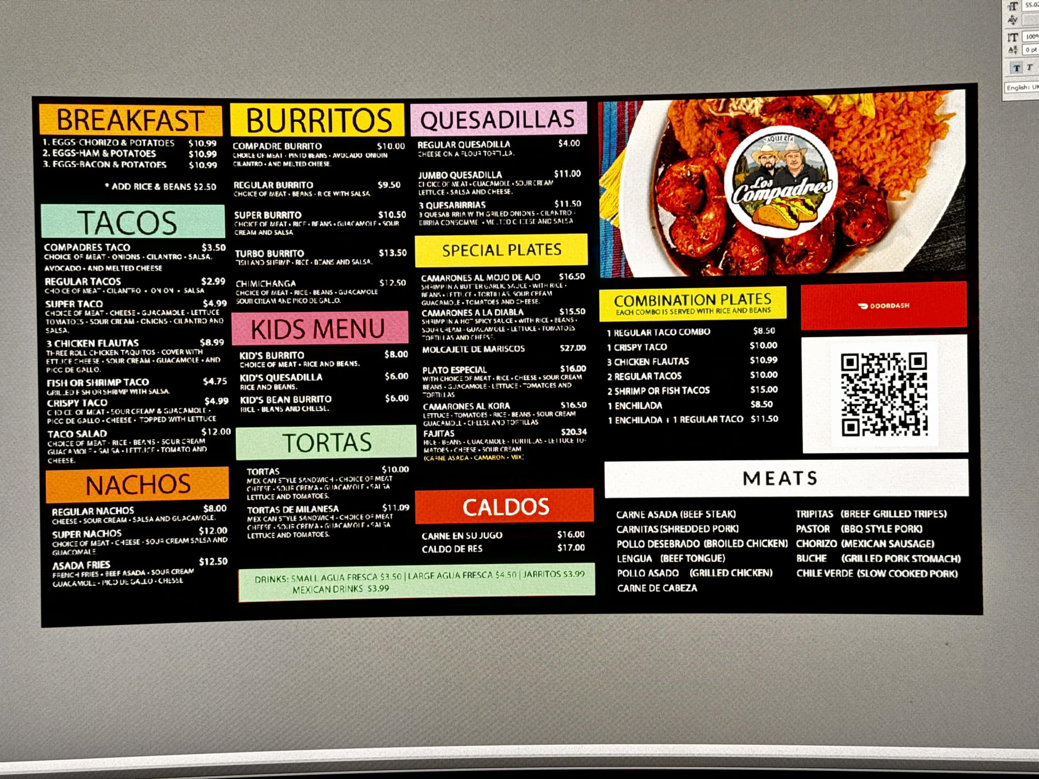 Taqueria Los Compadres Menu