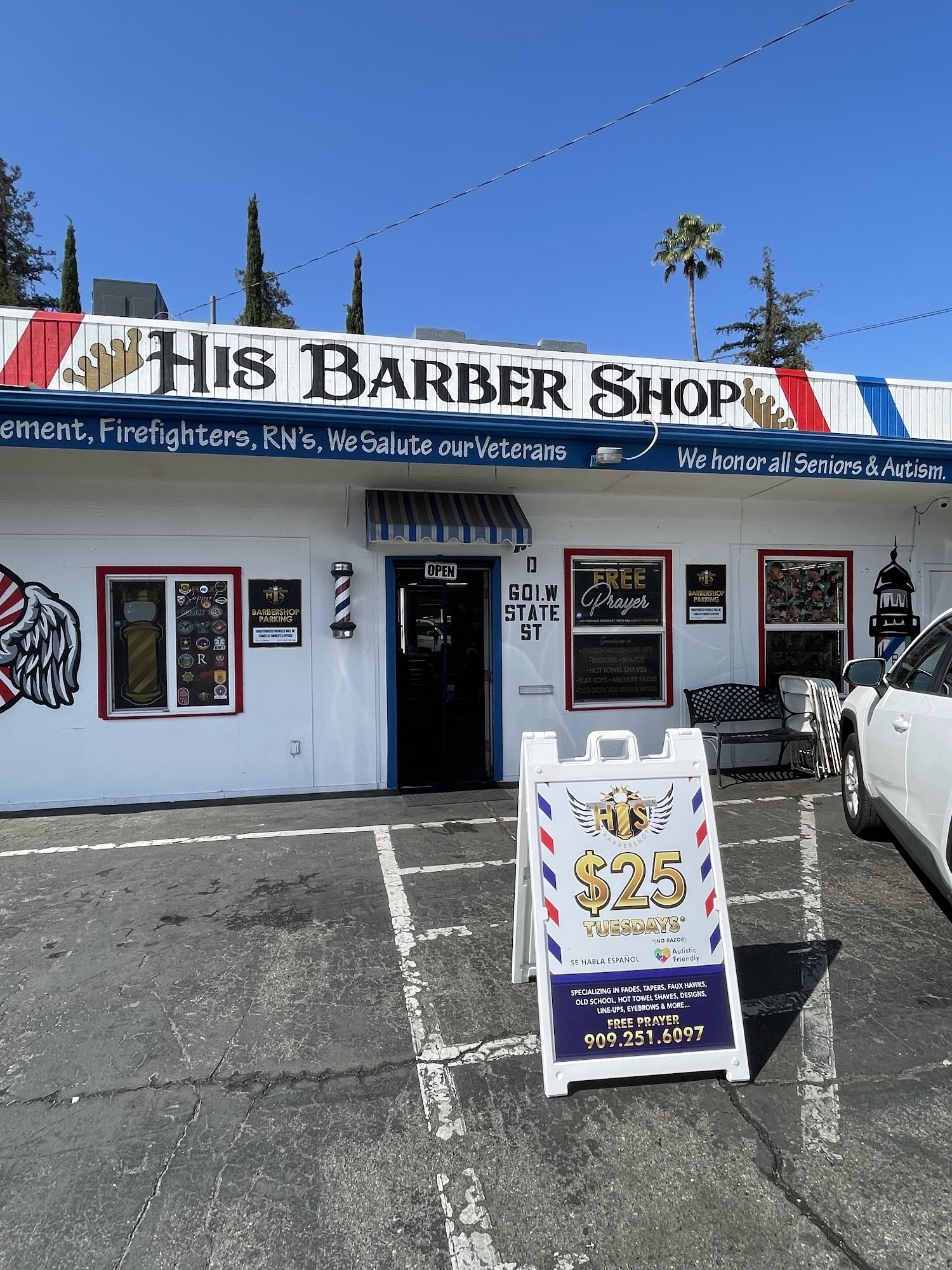 HIS Barber Shop 601 W State St Suite D, Redlands California 92373