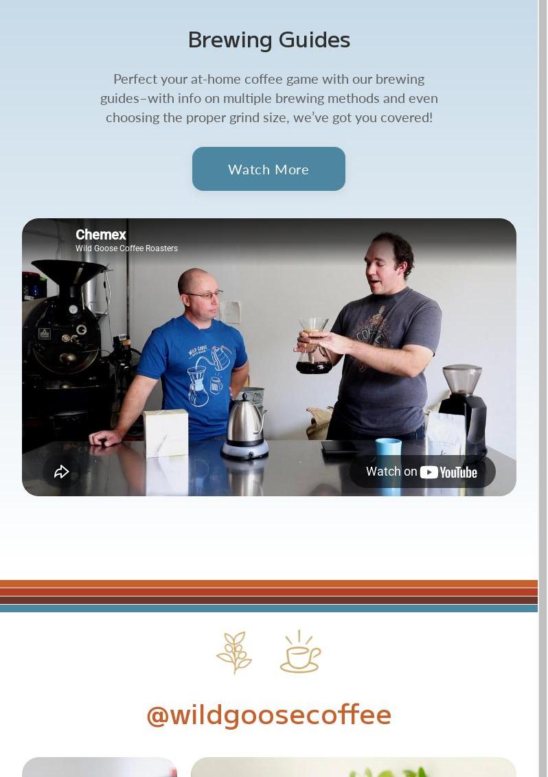 Wild Goose Coffee Roasters Menu