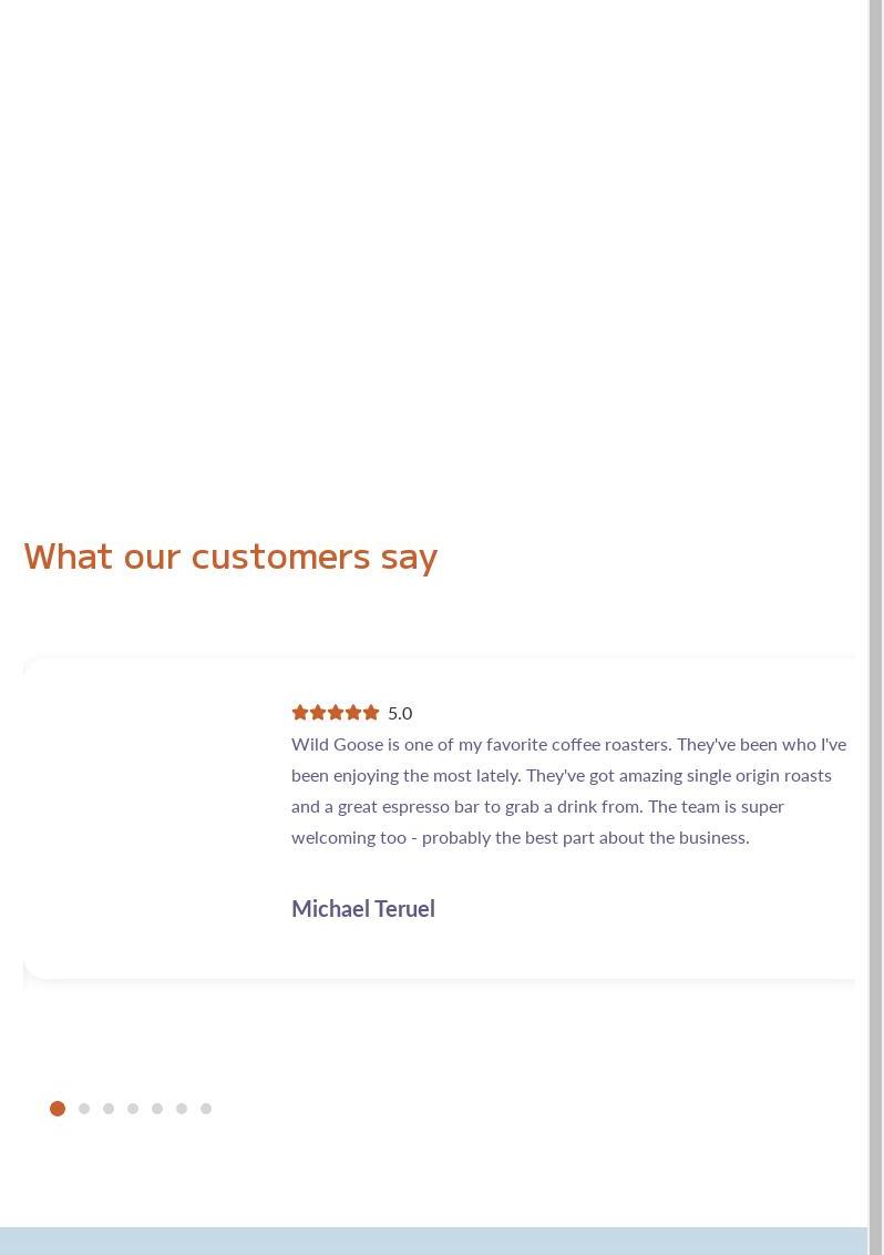 Wild Goose Coffee Roasters Menu