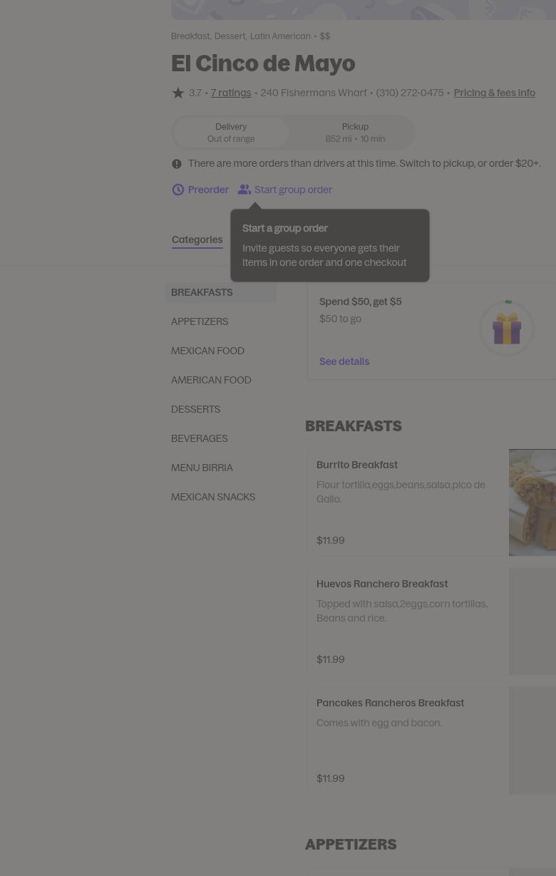 A Slice of Paradise Menu