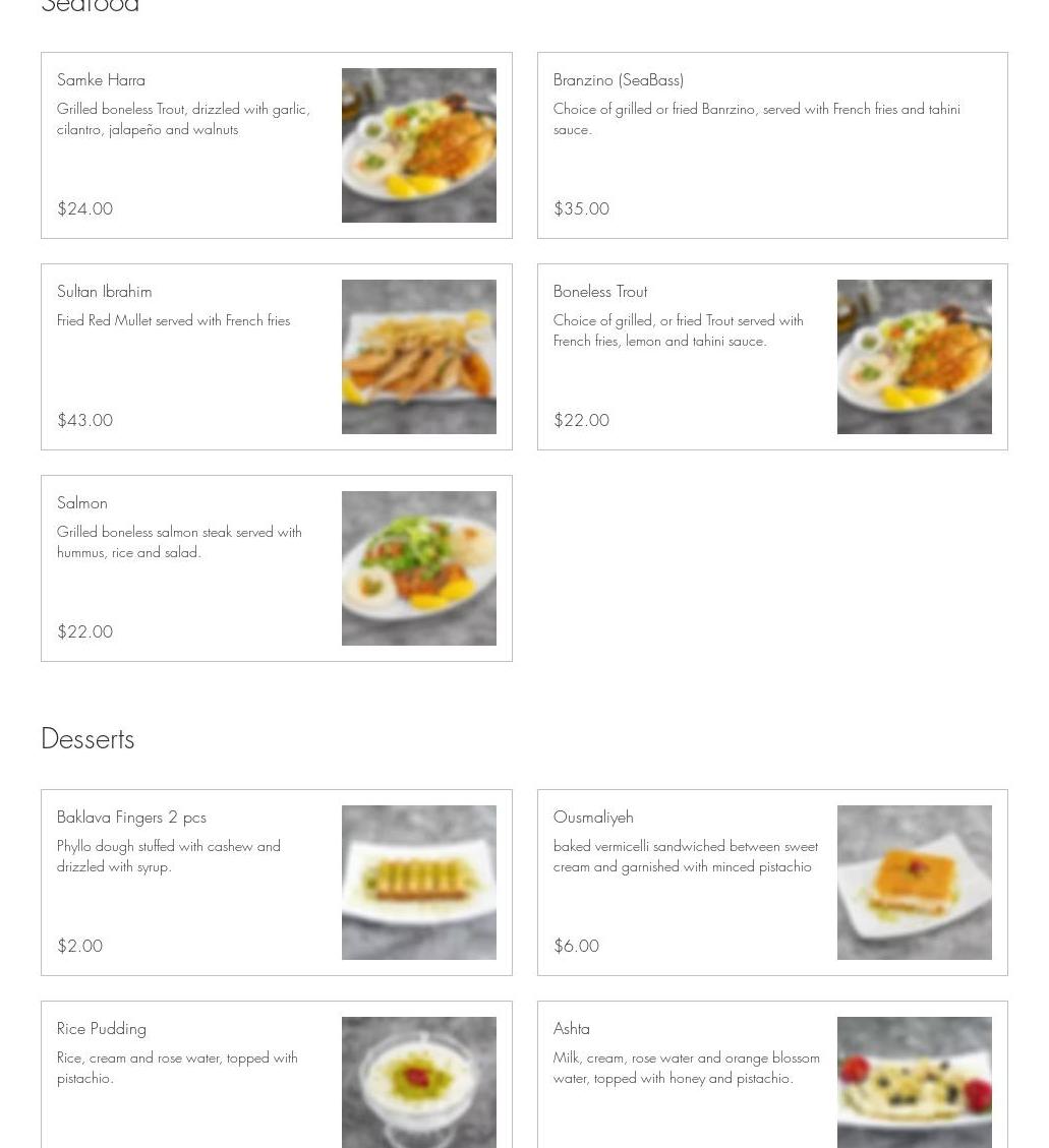 Monaia Mediterranean Cuisine Menu