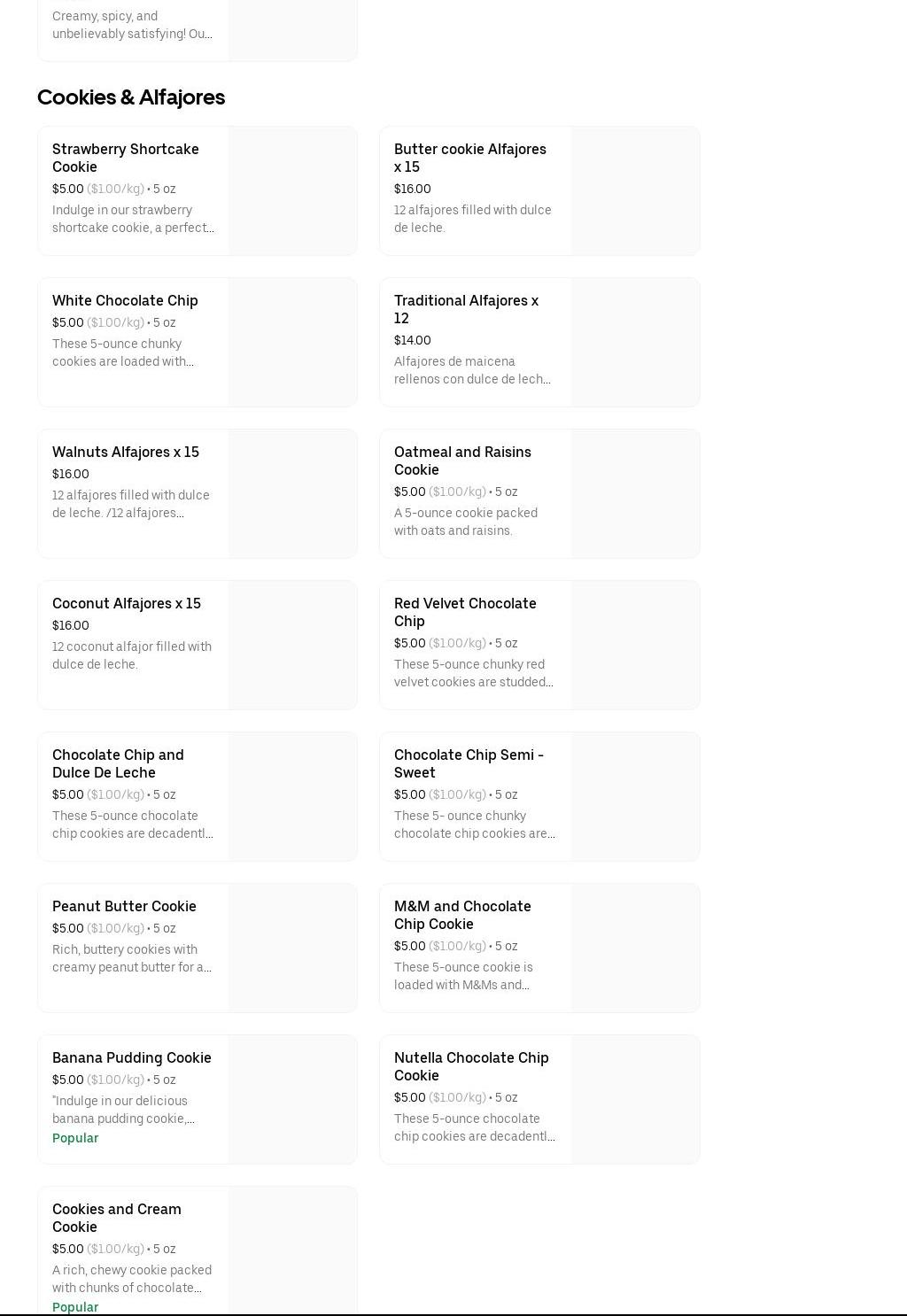 Dulce Sweets by Valerie Menu