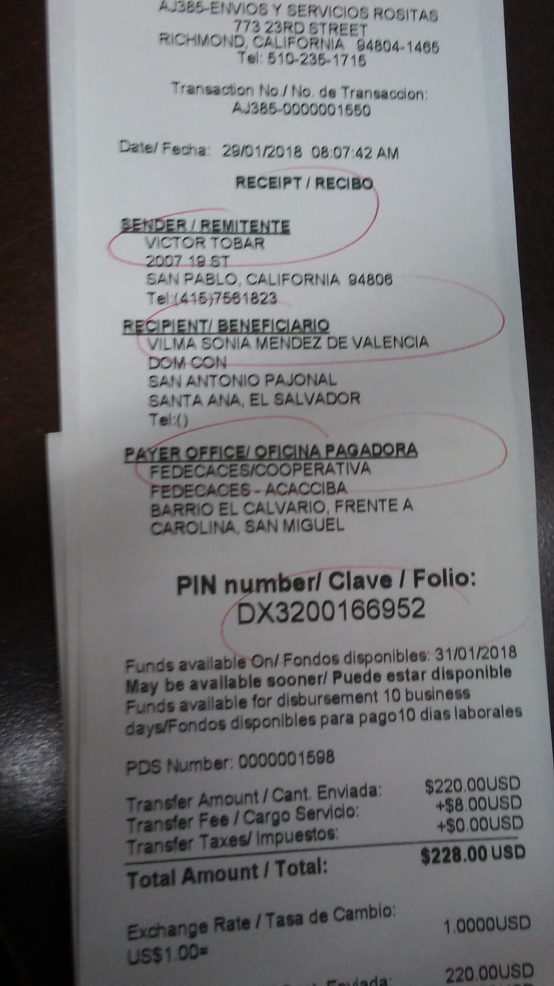 Serrano's Bakery Menu