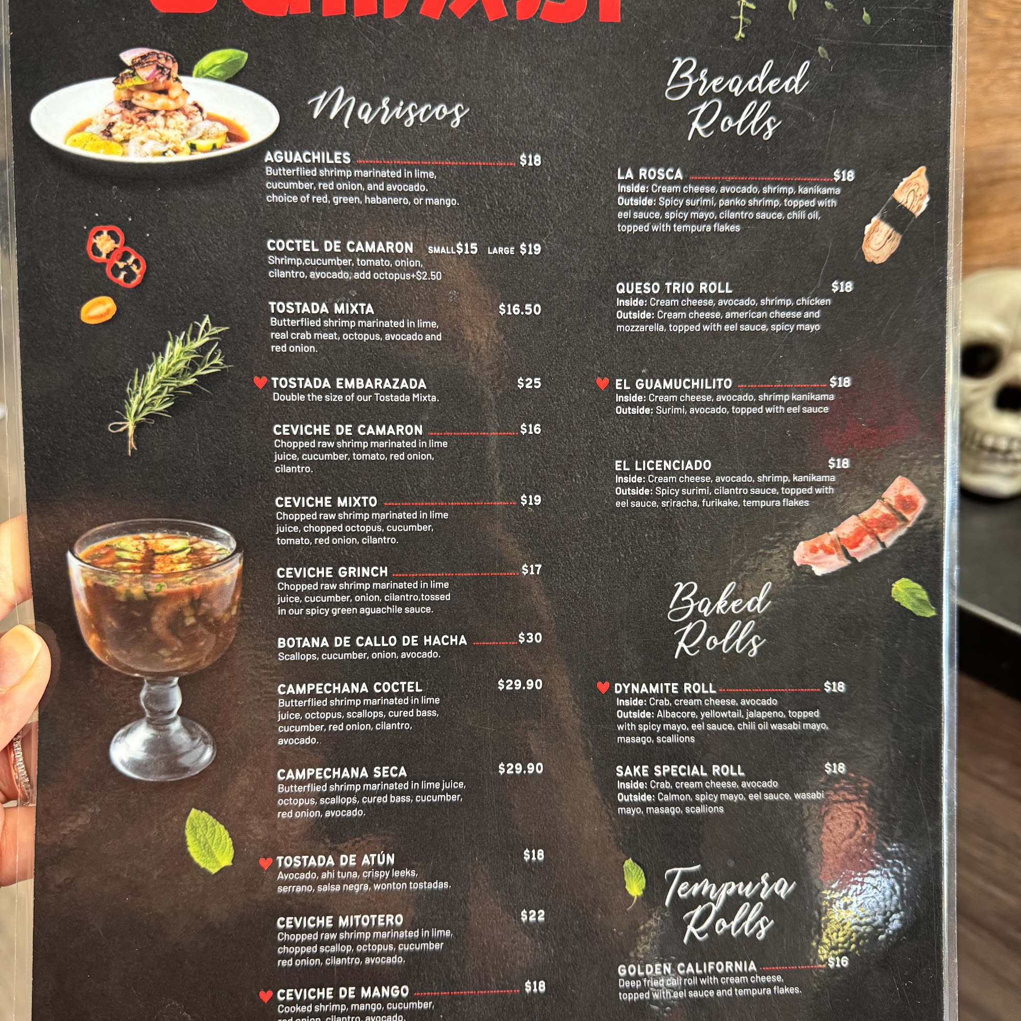 Downtown Sushi Menu