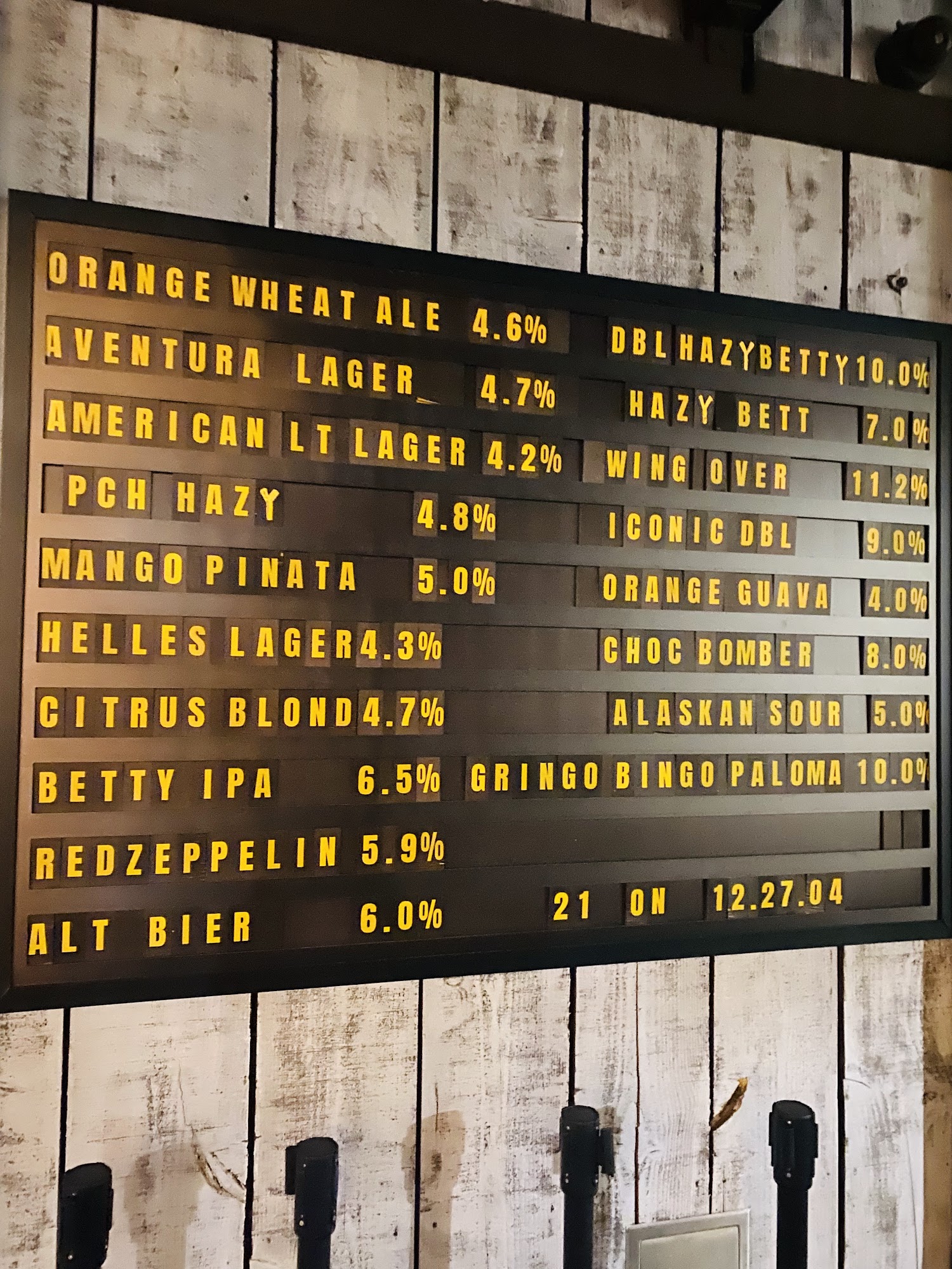 Hangar 24 Riverside Menu