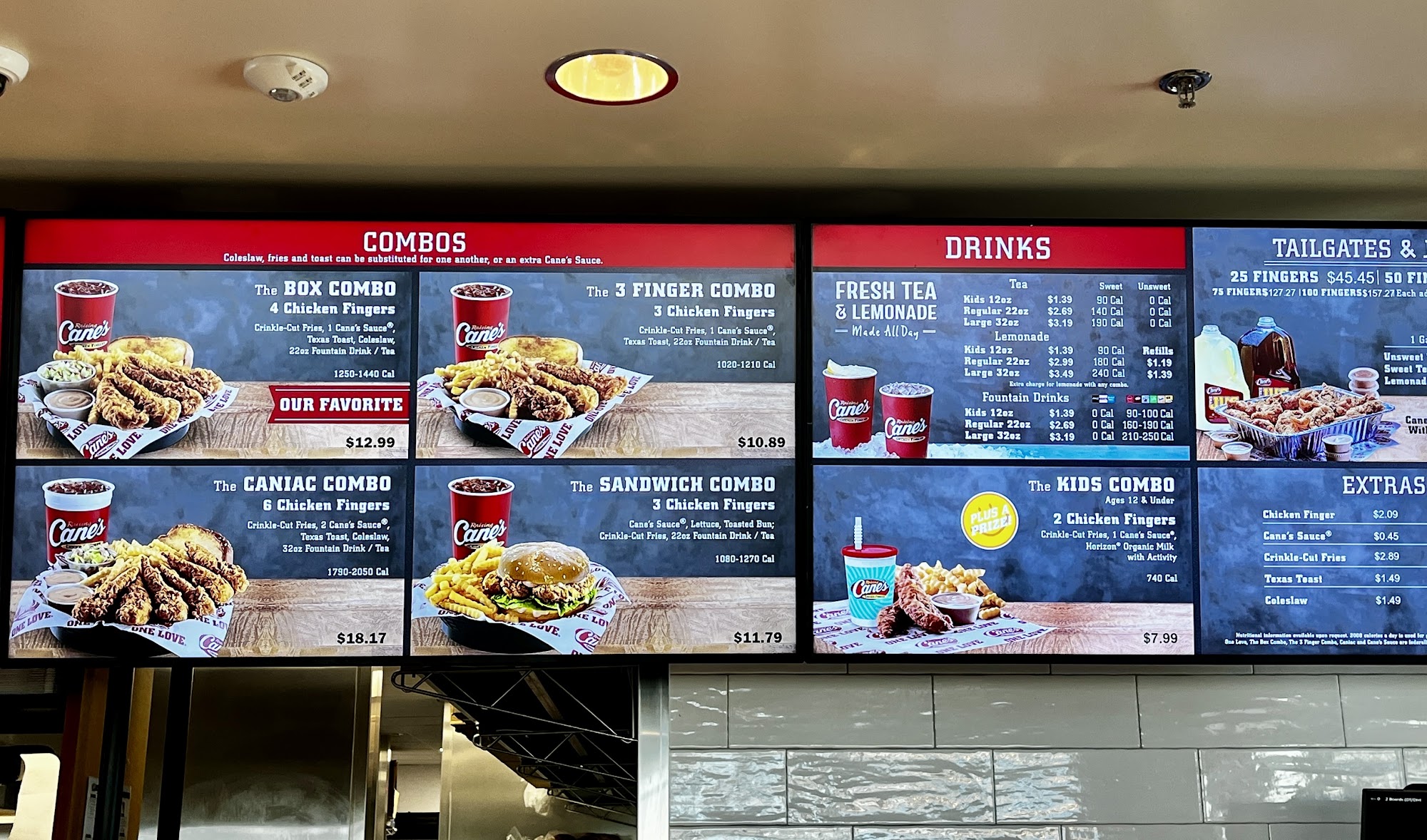 Raising Cane's Chicken Fingers Menu
