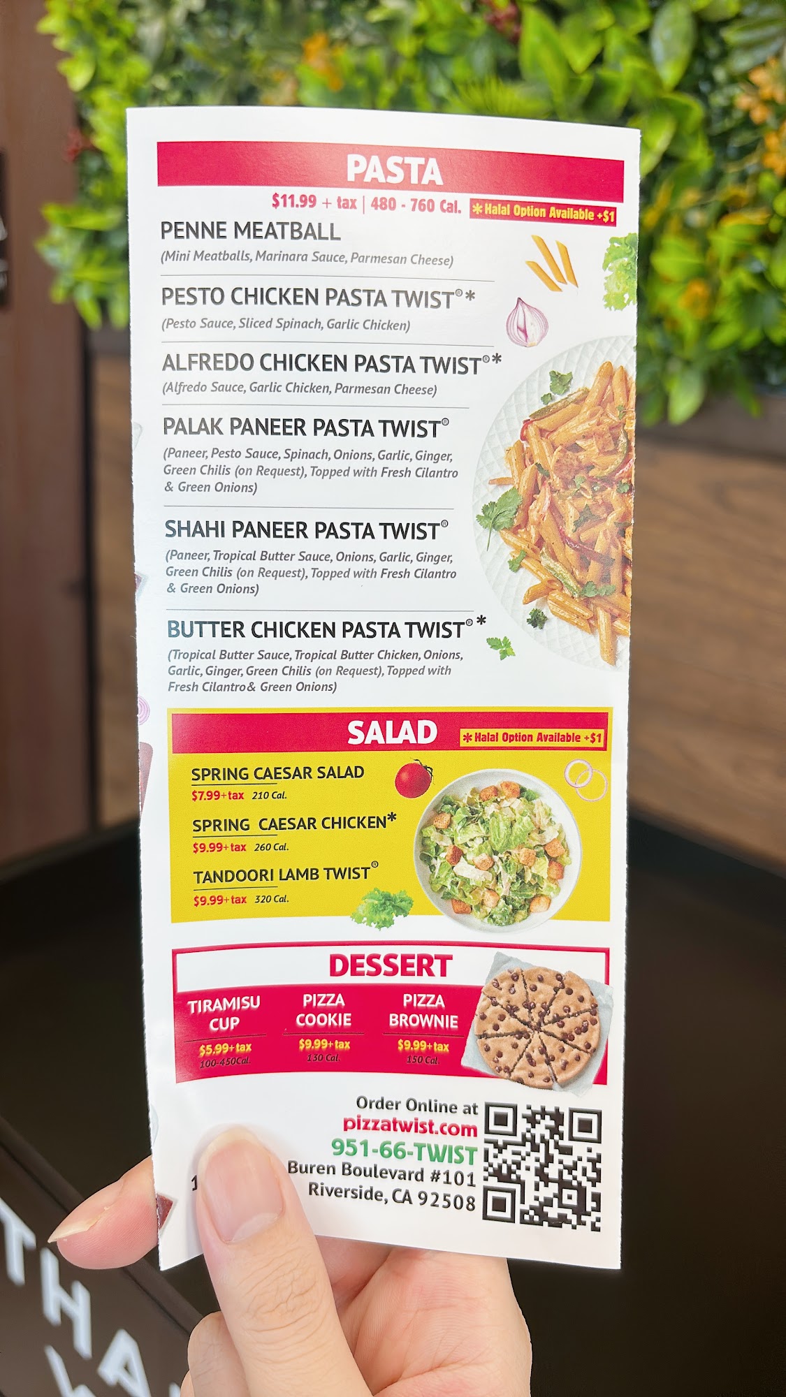 Pizza Twist Menu