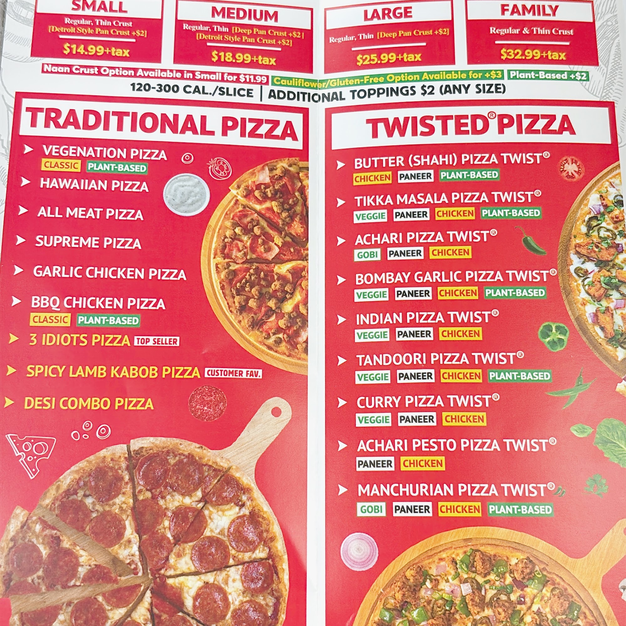 Pizza Twist Menu