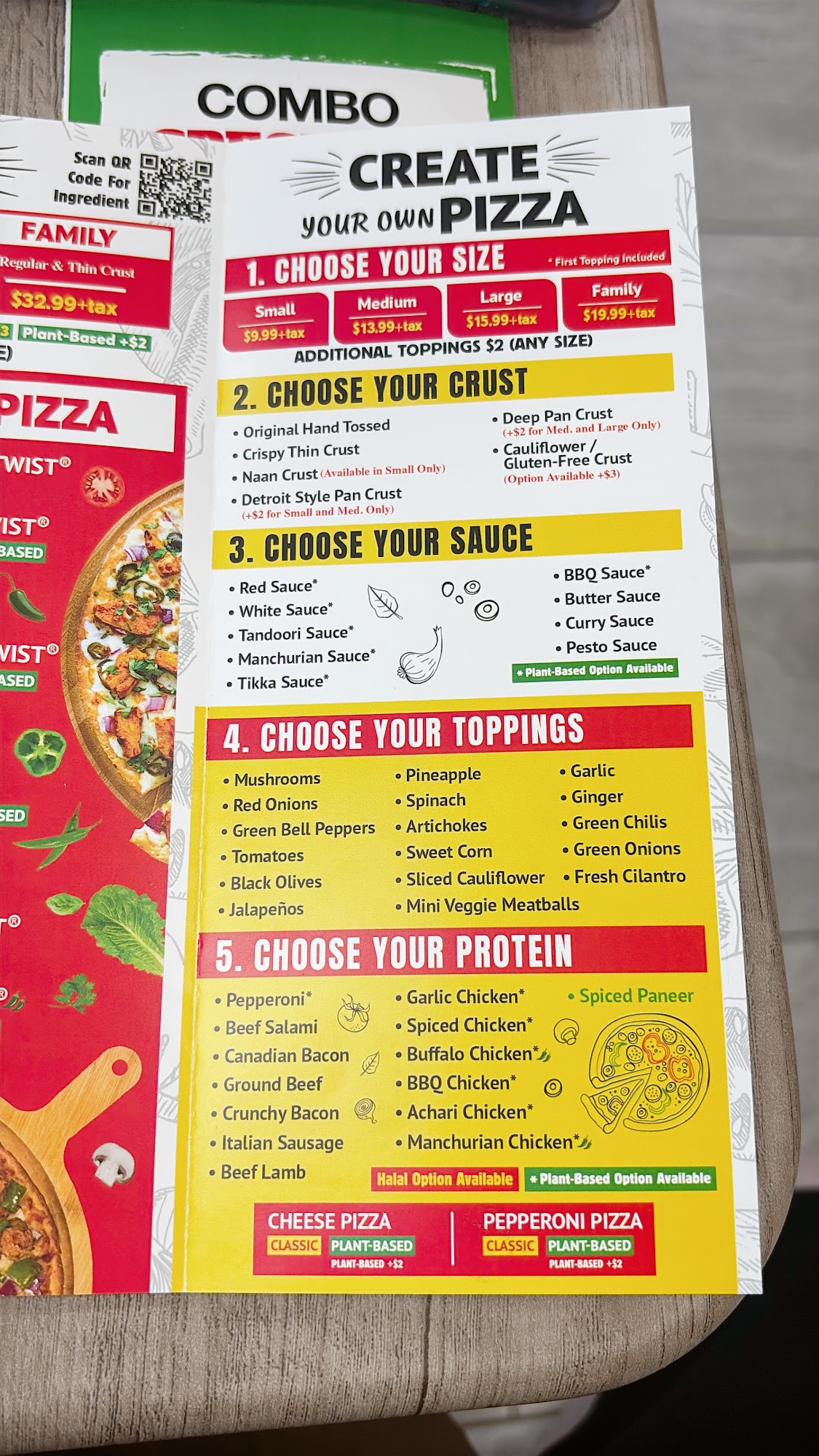 Pizza Twist Menu