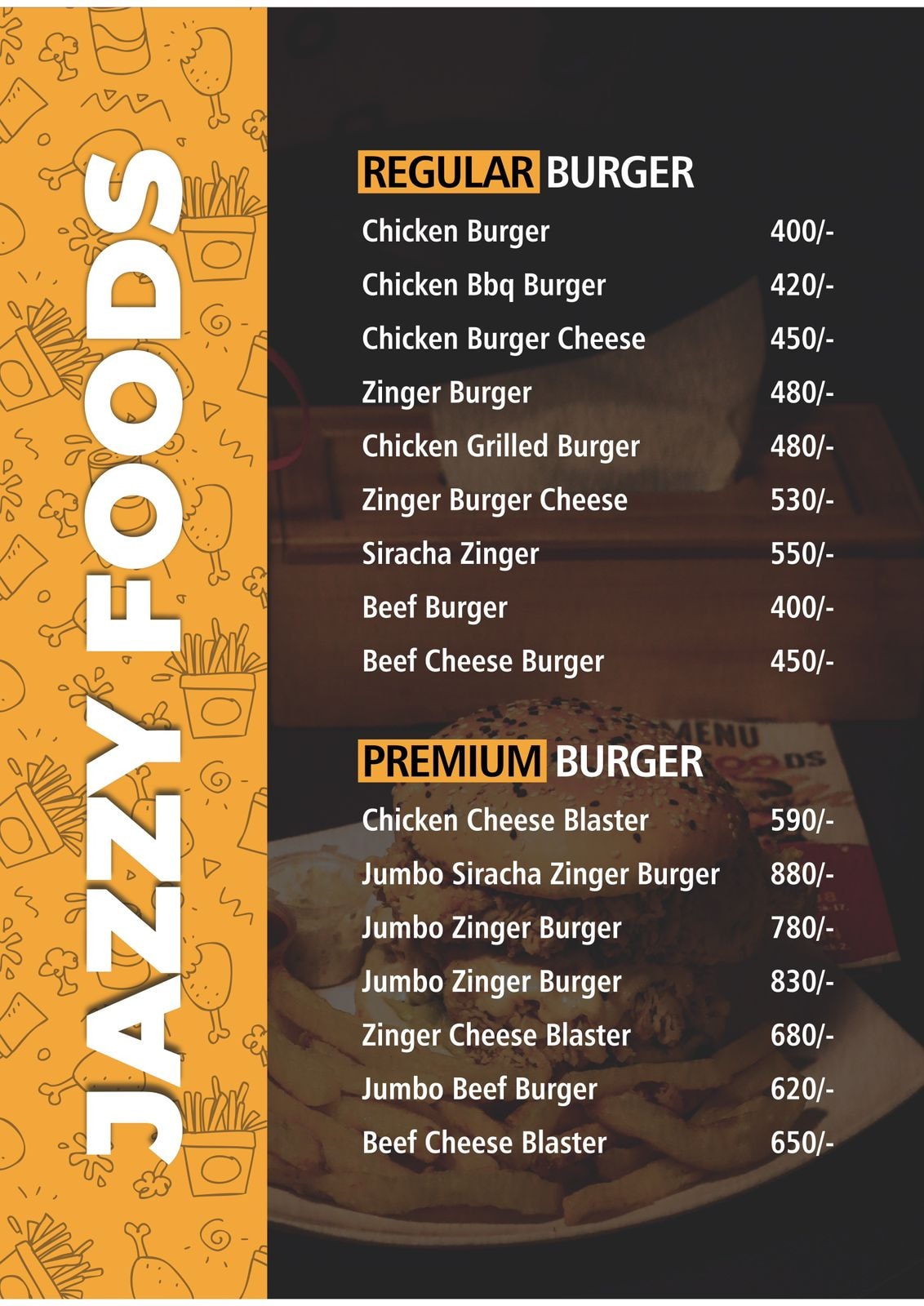Jazzy Foods Menu