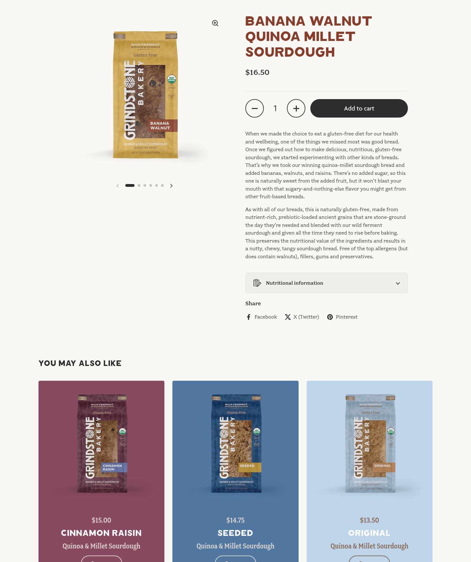 Grindstone Bakery, Inc. Menu