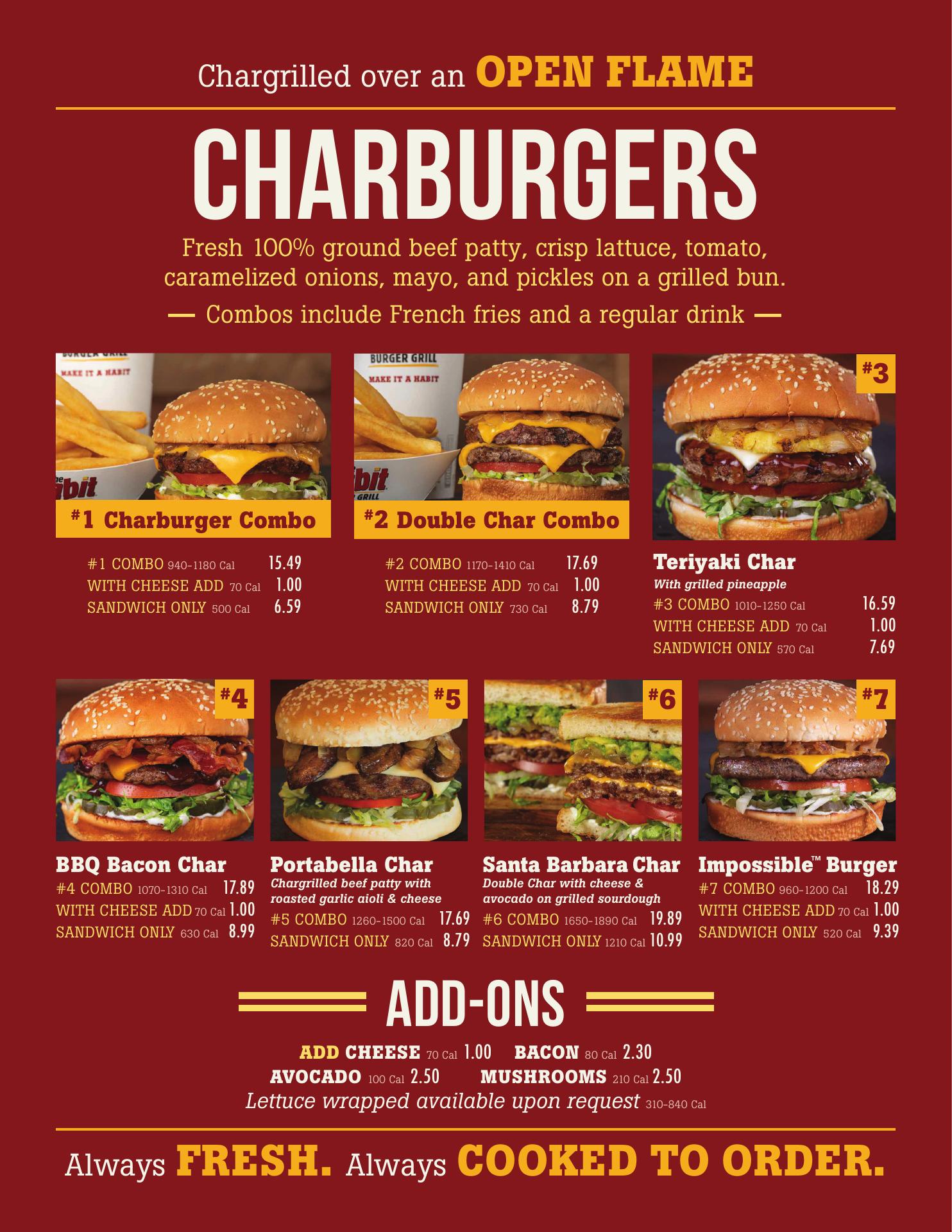 G BAR Menu