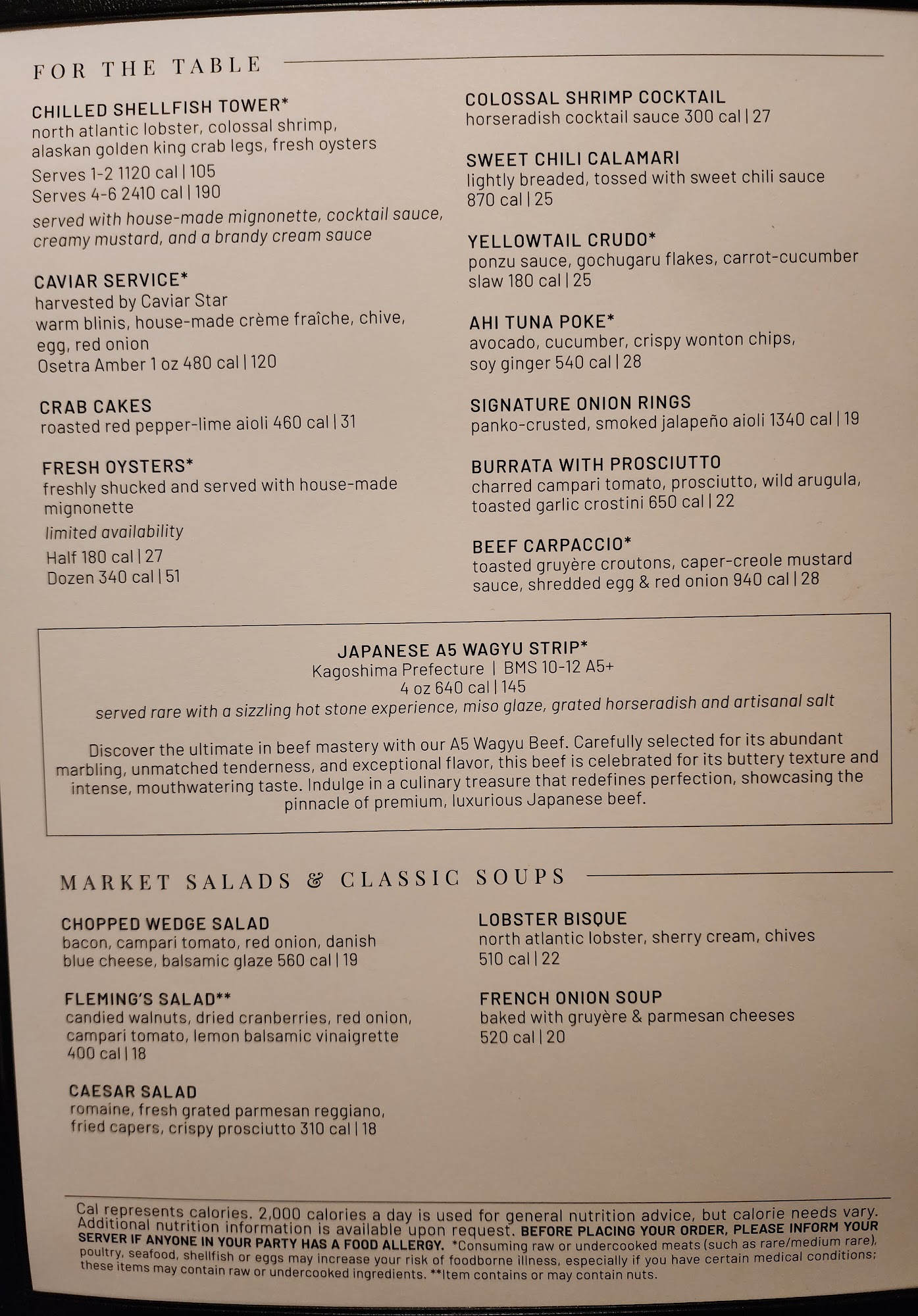 Fleming’s Prime Steakhouse & Wine Bar Menu