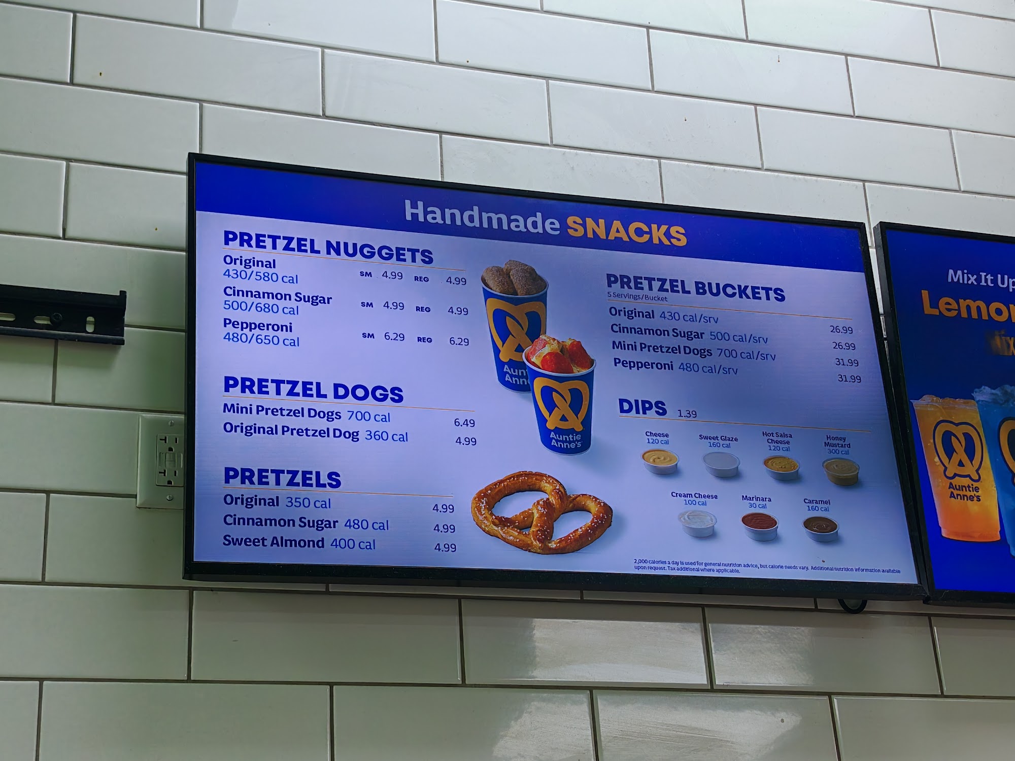 Auntie Anne's Menu