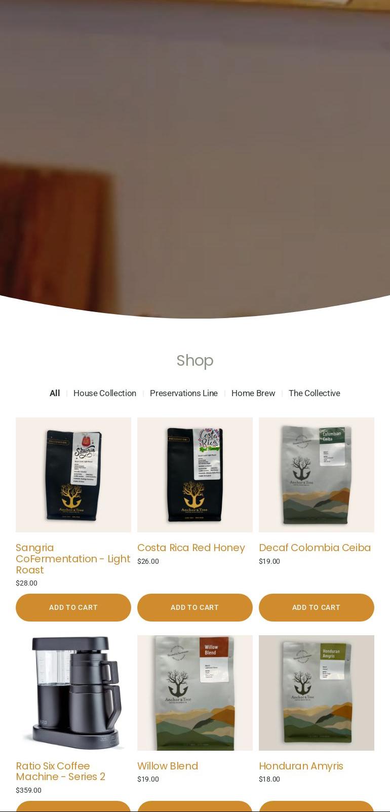 Anchor & Tree Coffee Roasting Co Menu
