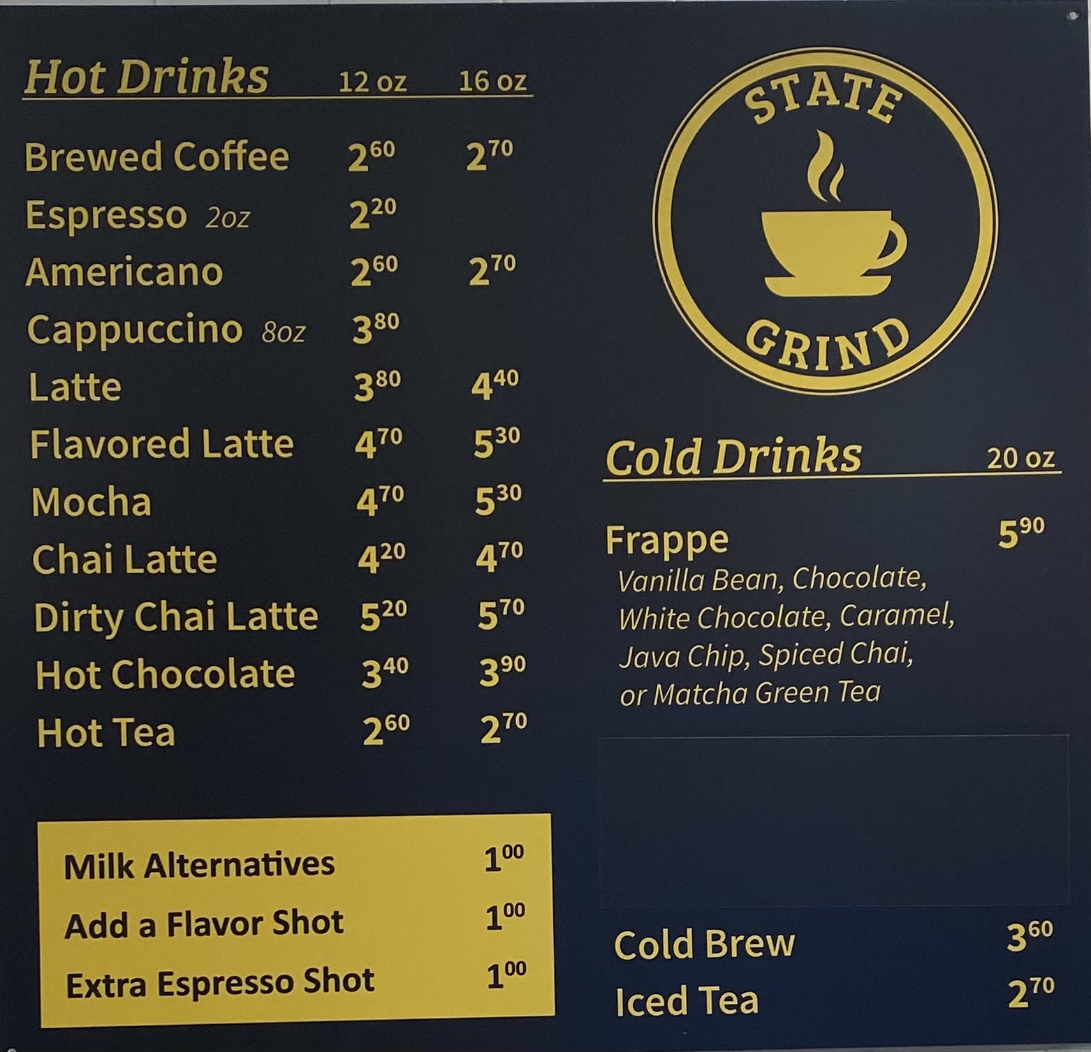 The State Grind Menu
