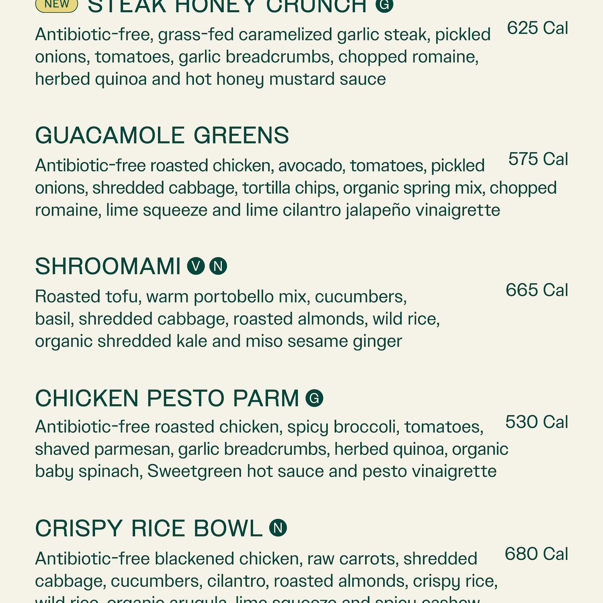 sweetgreen - Healthy Salads, Bowls and Plates Menu