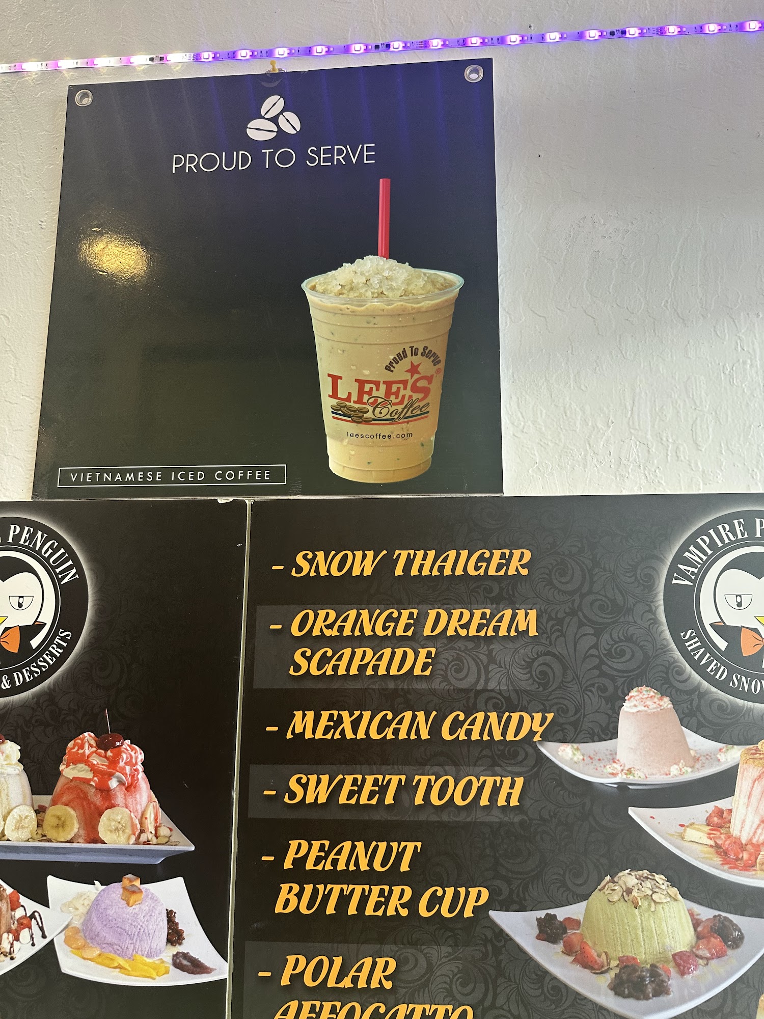Vampire Penguin Sacramento Menu