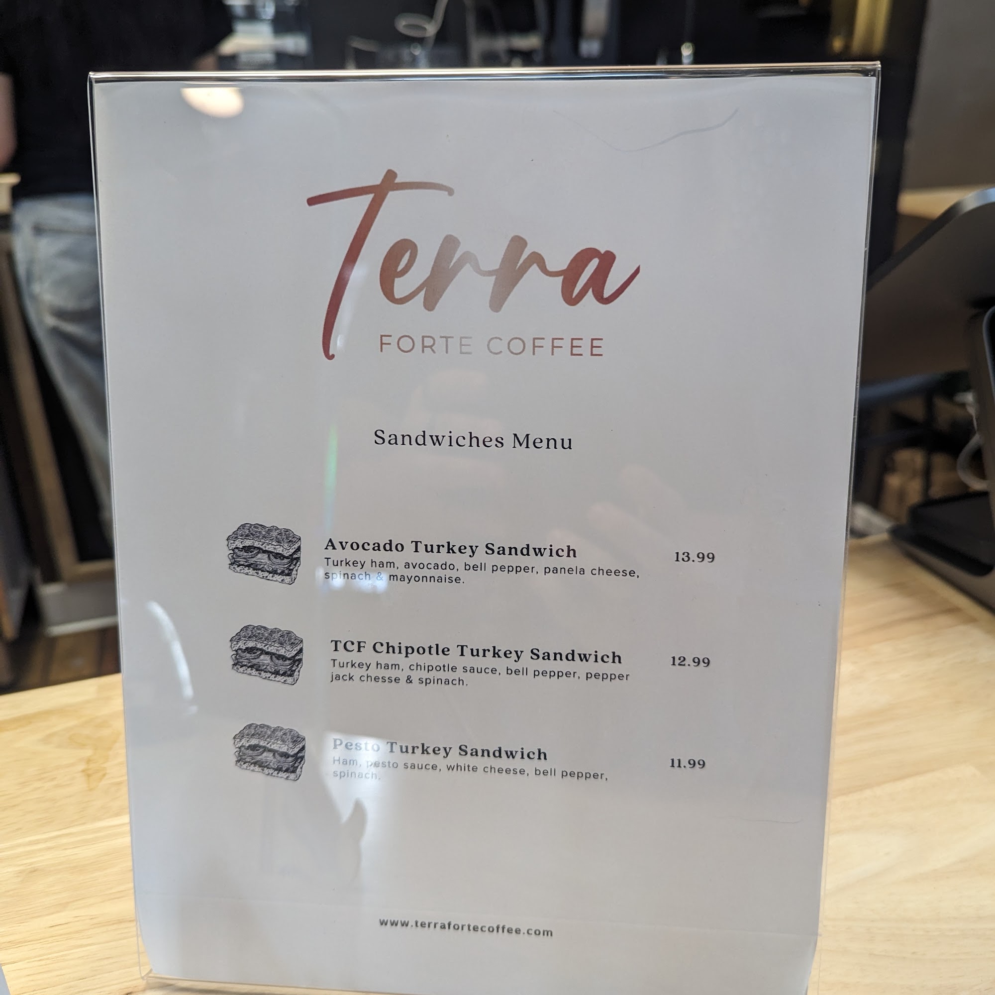 Terra Forte Coffee Menu