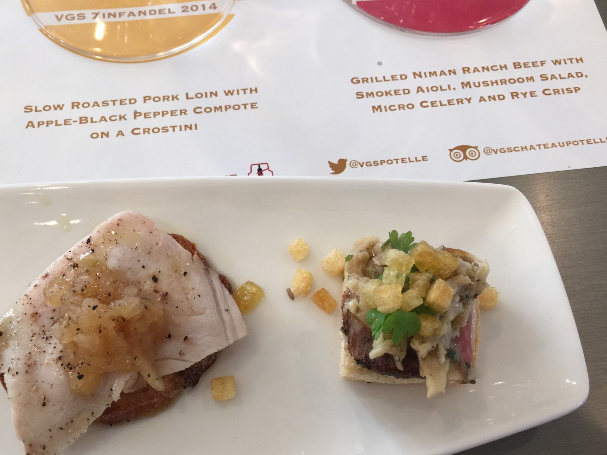VGS Chateau Potelle Winery Menu